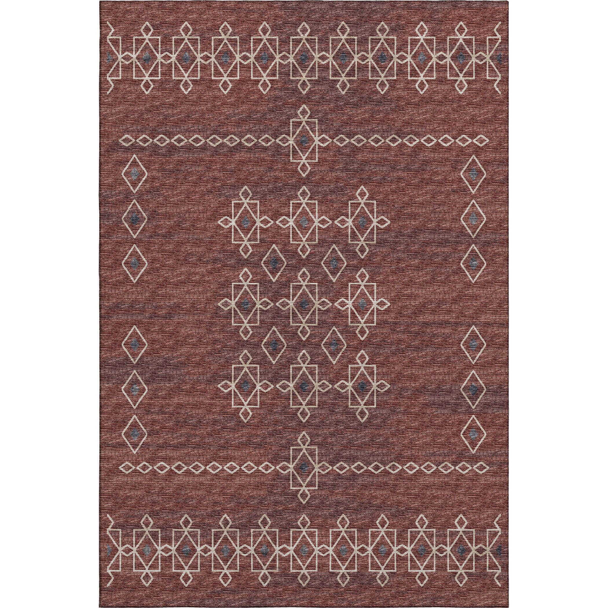 Bergen Machine Washable Transitional Canyon Red Rug 2'6" x 3'10" #shape_Rectangle