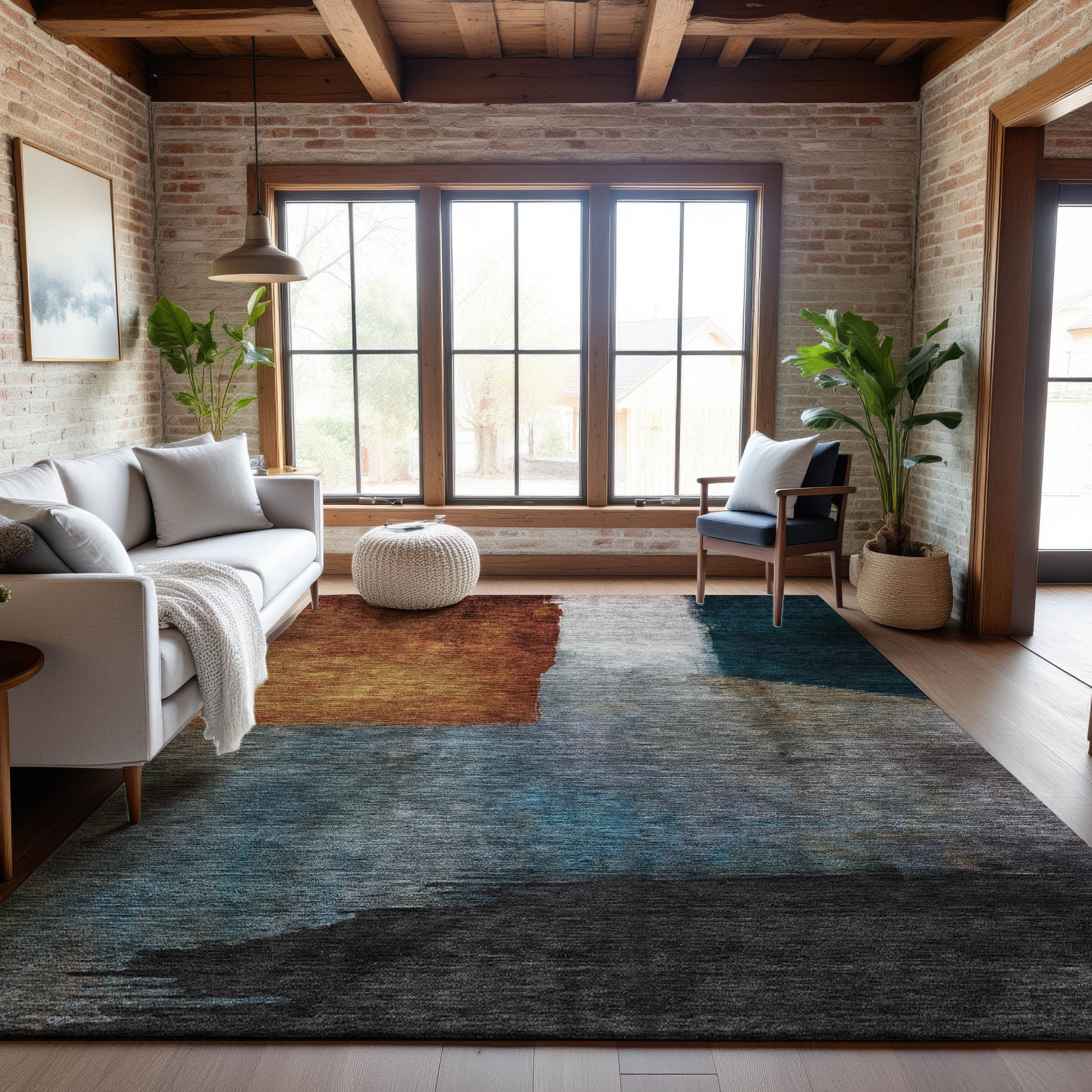 Siena Machine Washable Transitional Copper Orange Rug 2'6" x 3'10" #shape_Rectangle