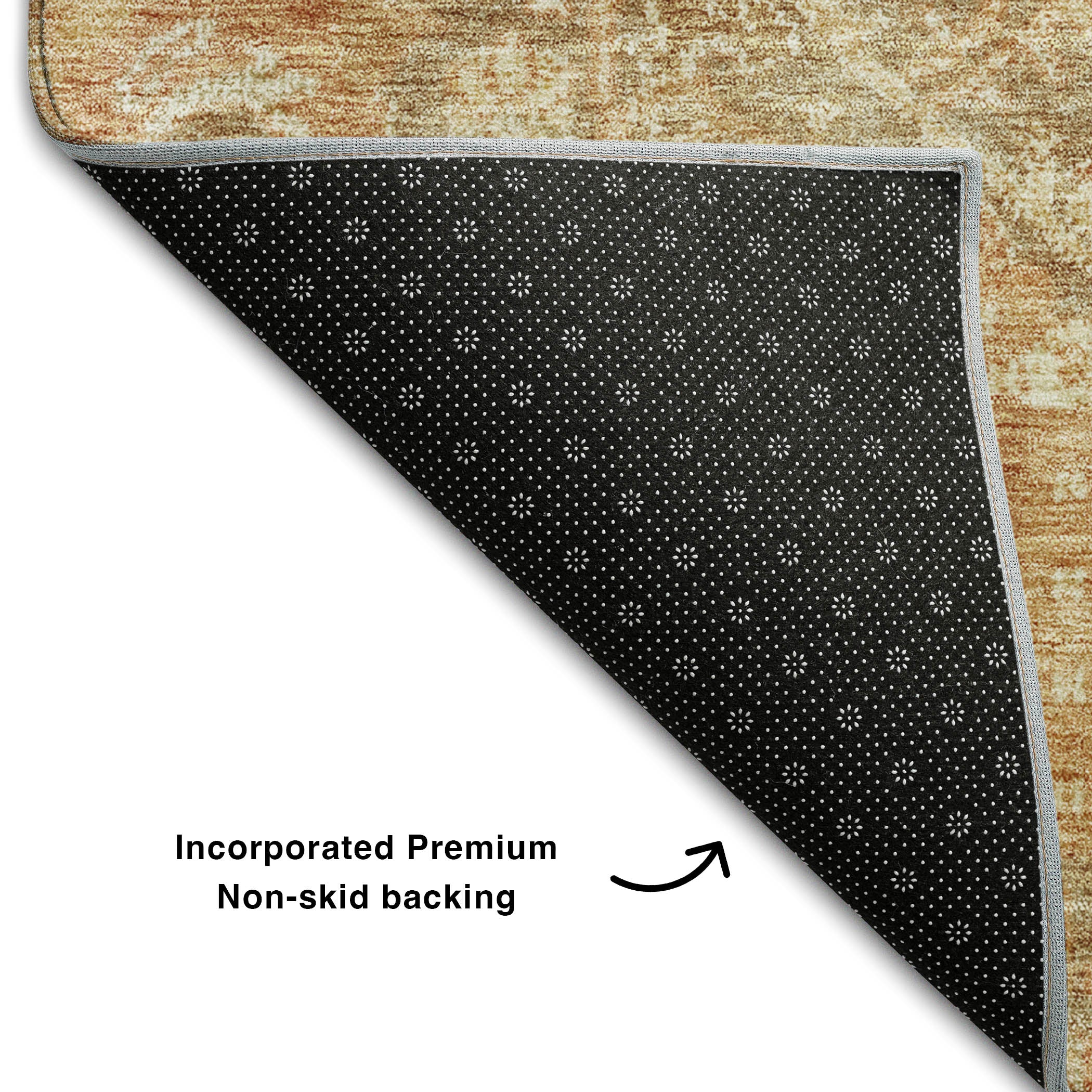 Salzburg Machine Washable Traditional Khaki Brown Rug 1'8" x 2'6" #shape_Rectangle