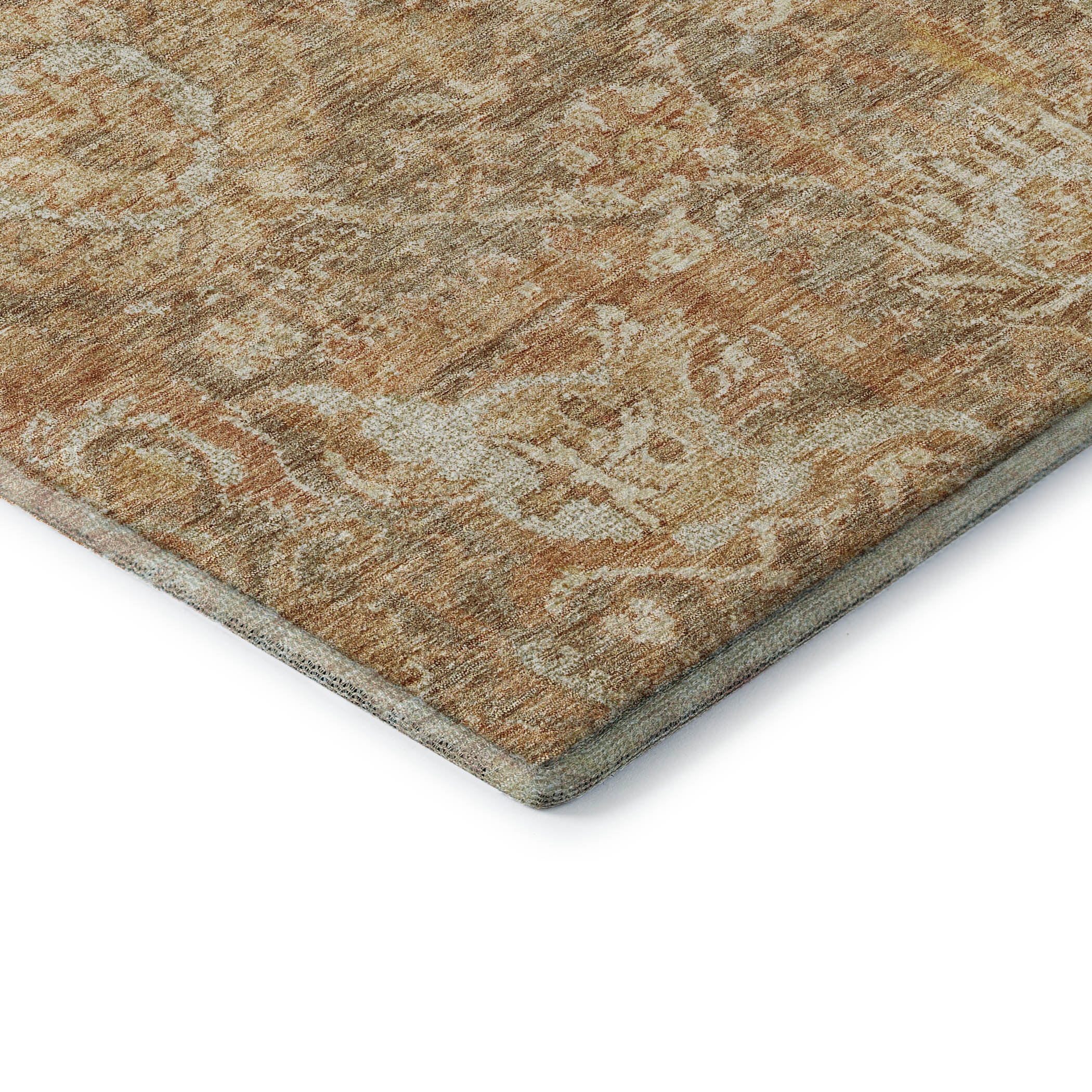 Salzburg Machine Washable Traditional Khaki Brown Rug 1'8" x 2'6" #shape_Rectangle