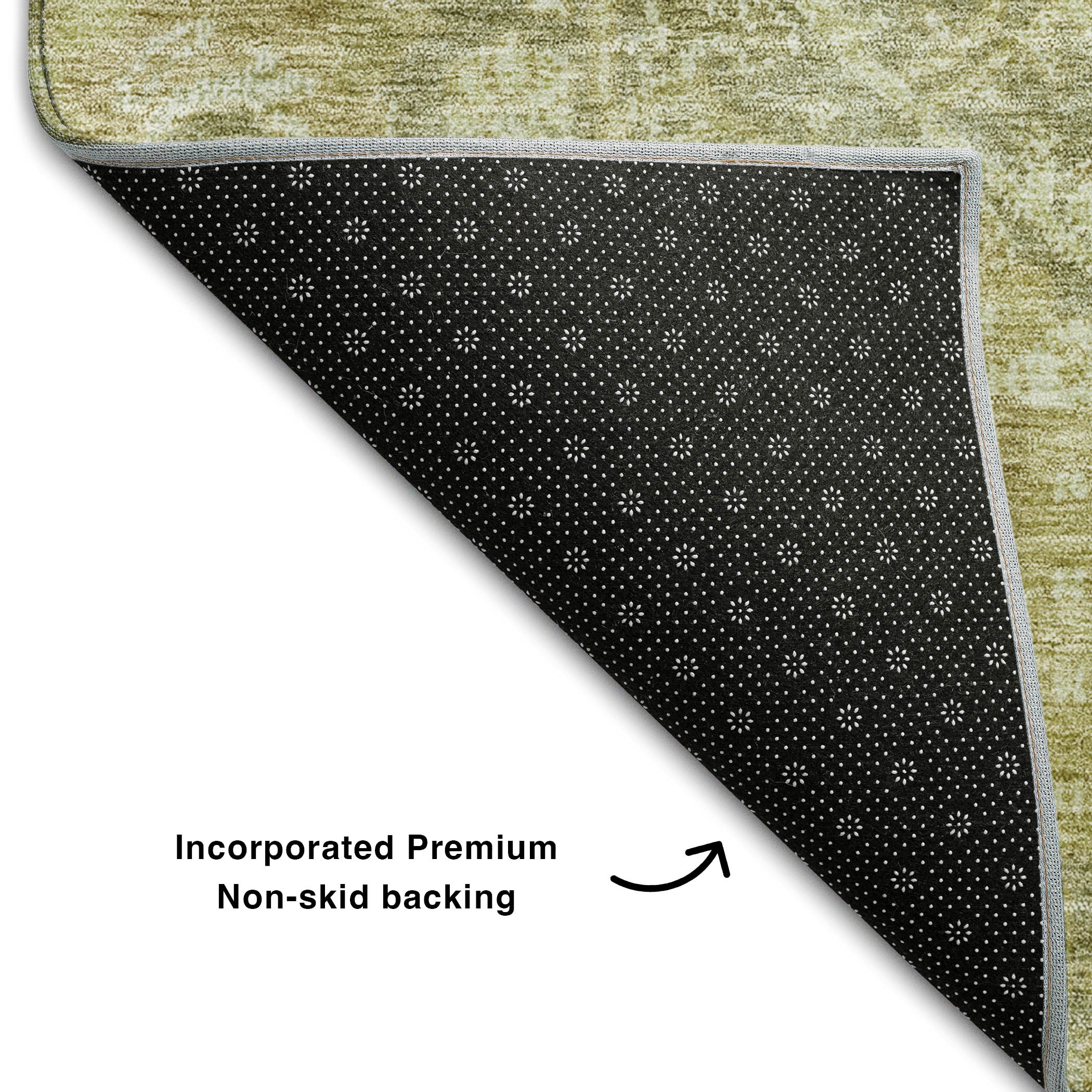 Salzburg Machine Washable Traditional Sage Green Rug 1'8" x 2'6" #shape_Rectangle