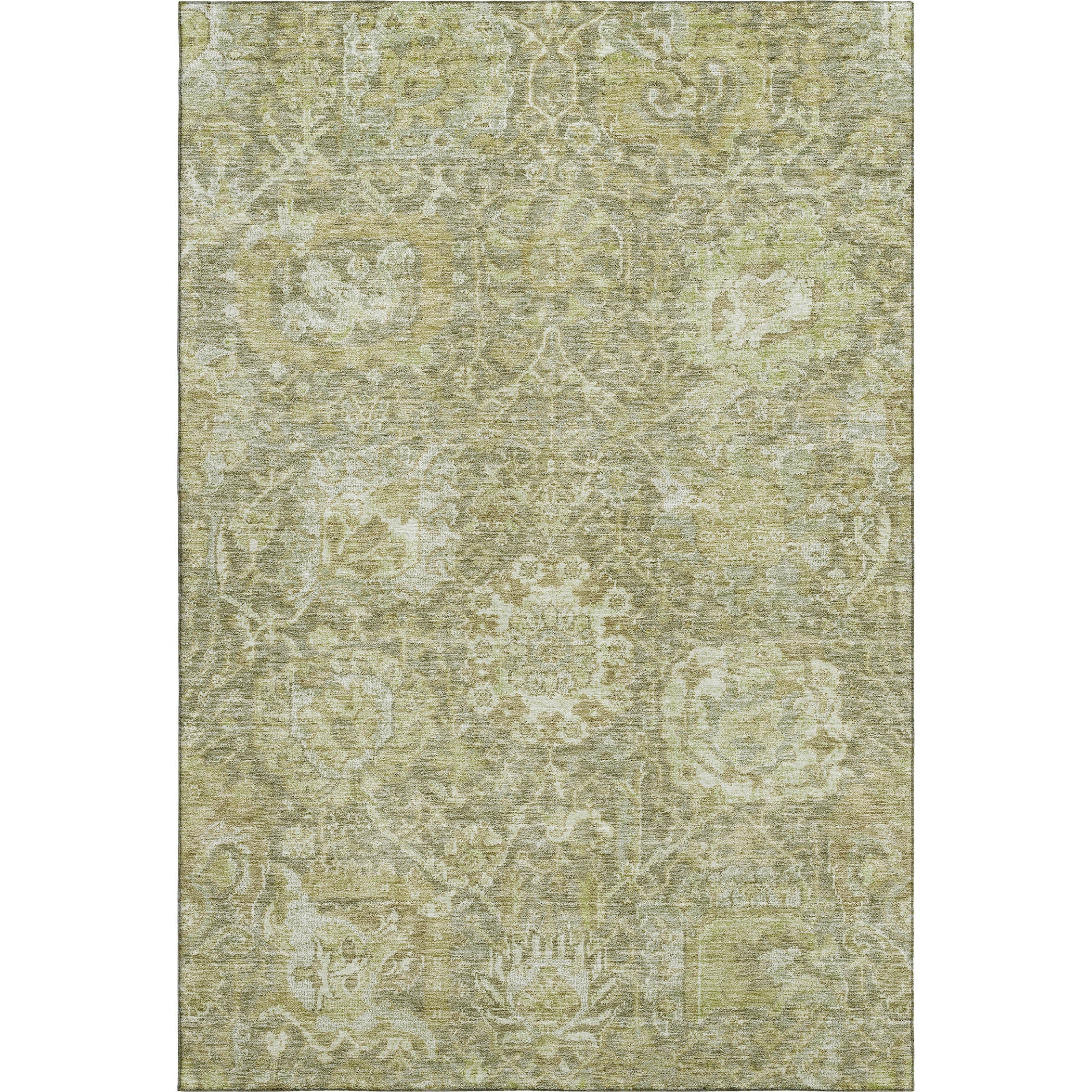 Salzburg Machine Washable Traditional Sage Green Rug 2'6" x 3'10" #shape_Rectangle
