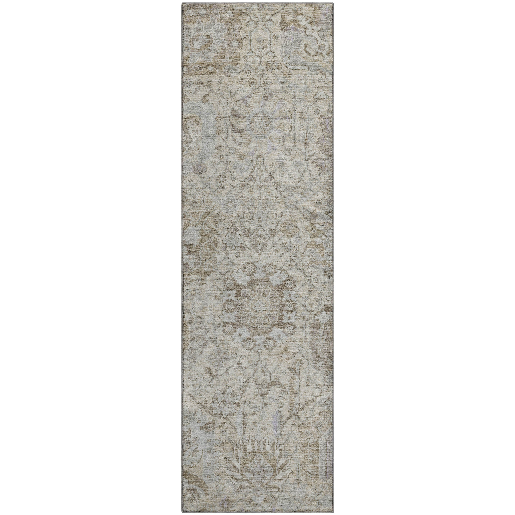 Colombo Machine Washable Traditional Ivory Rug 2'3" x 7'6" #shape_Runner