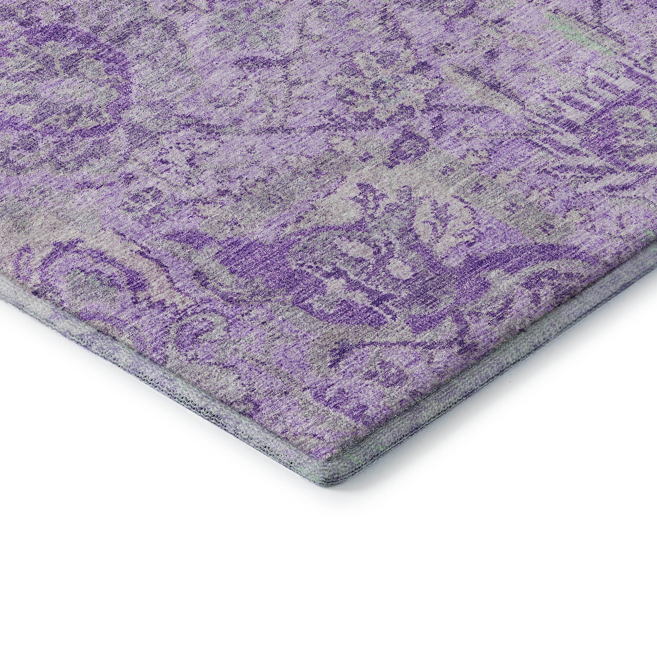 Colombo Machine Washable Traditional Lavender Purple Rug 1'8" x 2'6" #shape_Rectangle