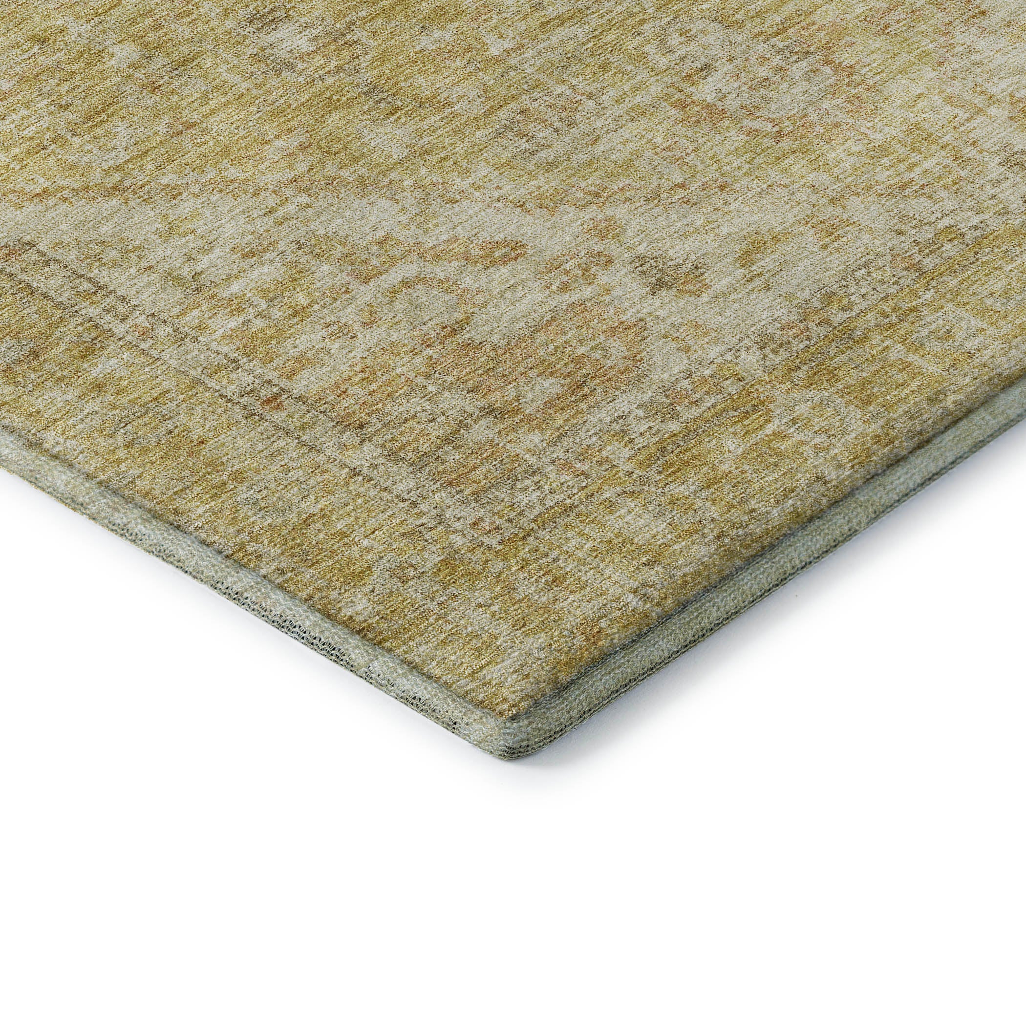 Porto Machine Washable Traditional Gold Rug 1'8" x 2'6" #shape_Rectangle