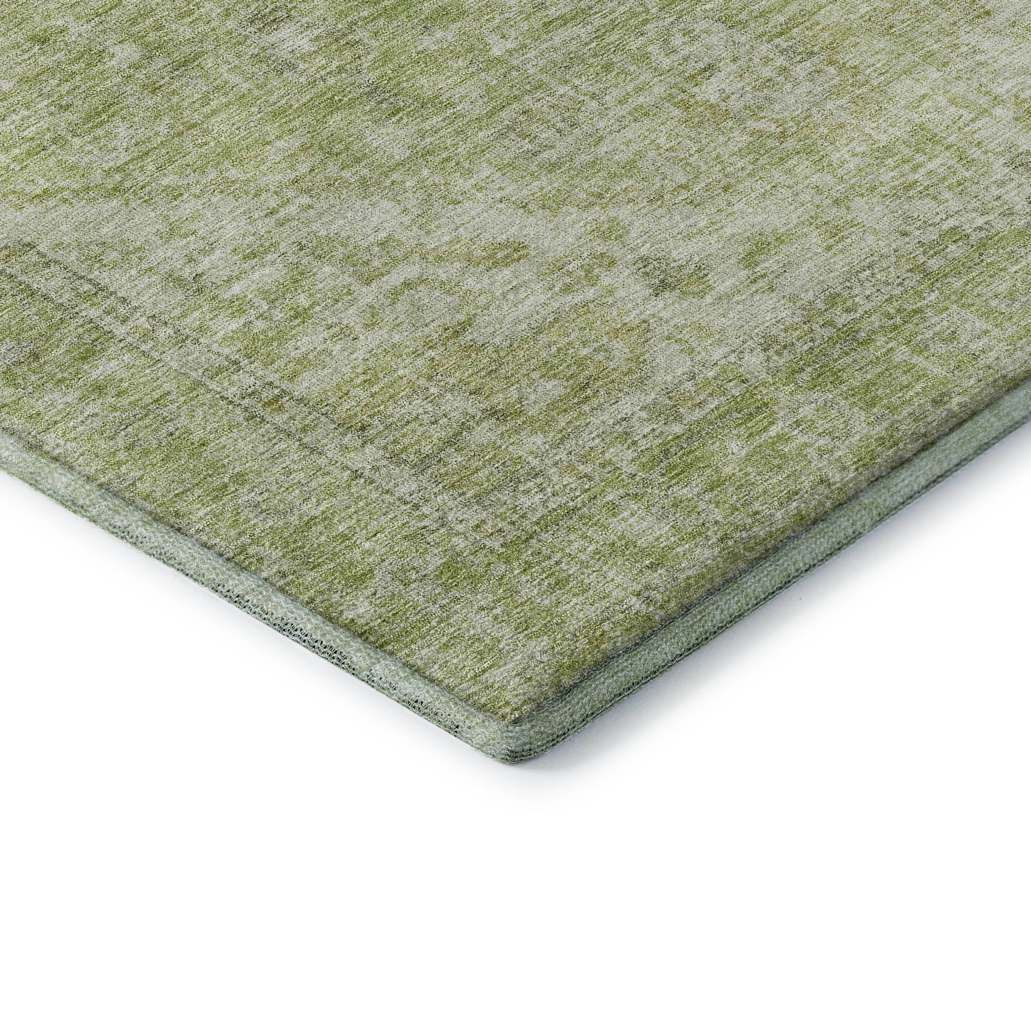 Porto Machine Washable Traditional Sage Green Rug 1'8" x 2'6" #shape_Rectangle