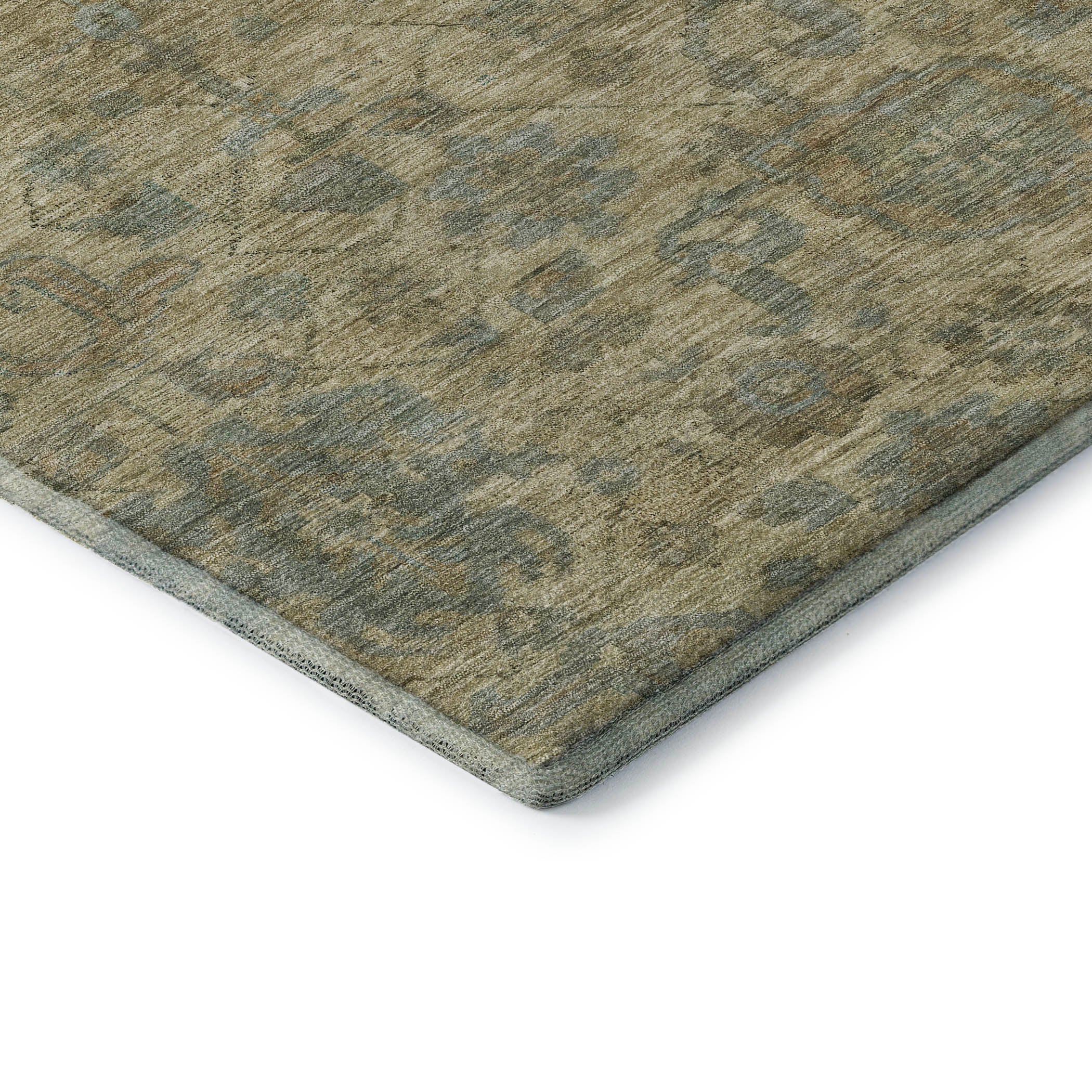 Kotor Machine Washable Traditional Beige Brown Rug 1'8" x 2'6" #shape_Rectangle