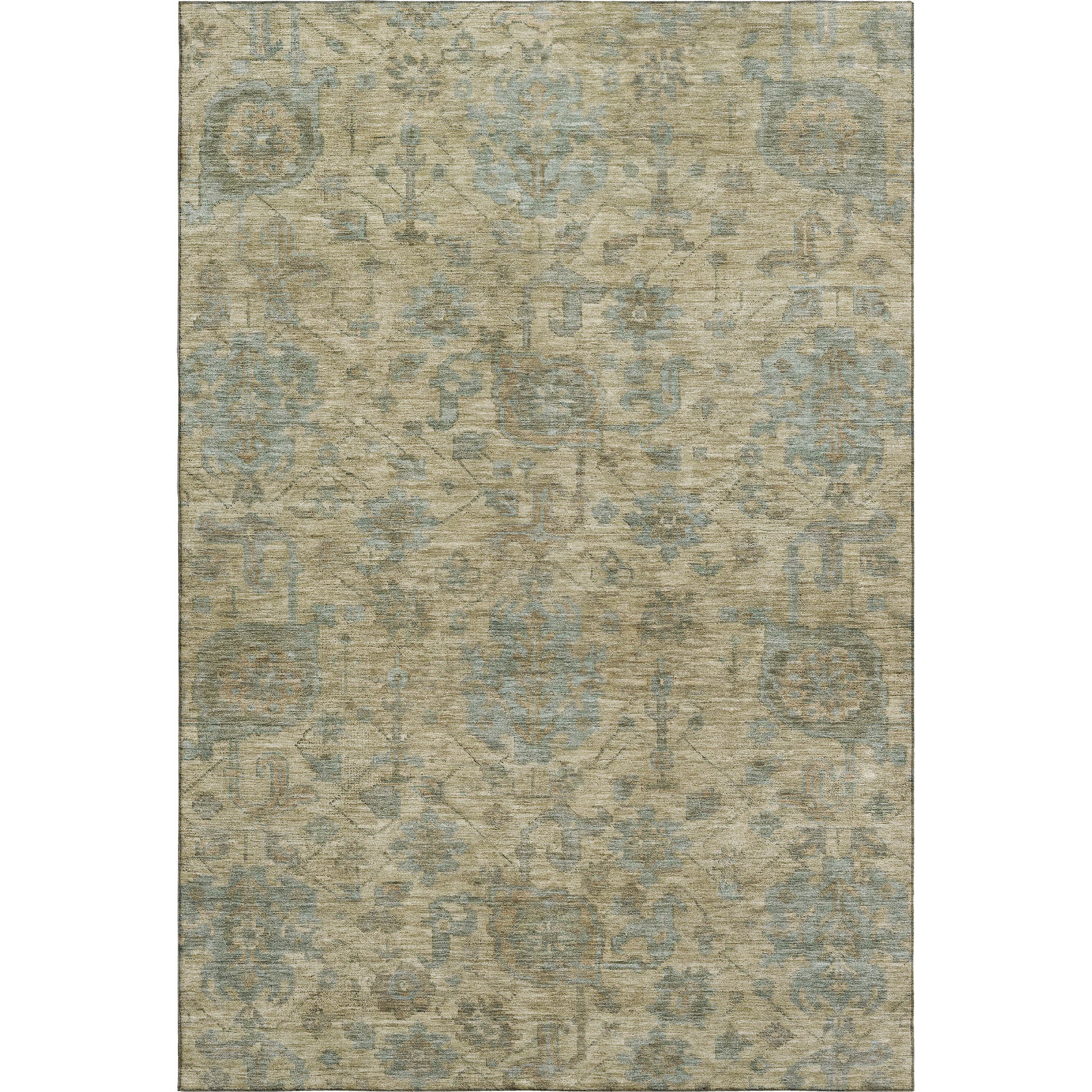 Kotor Machine Washable Traditional Beige Brown Rug 2'6" x 3'10" #shape_Rectangle