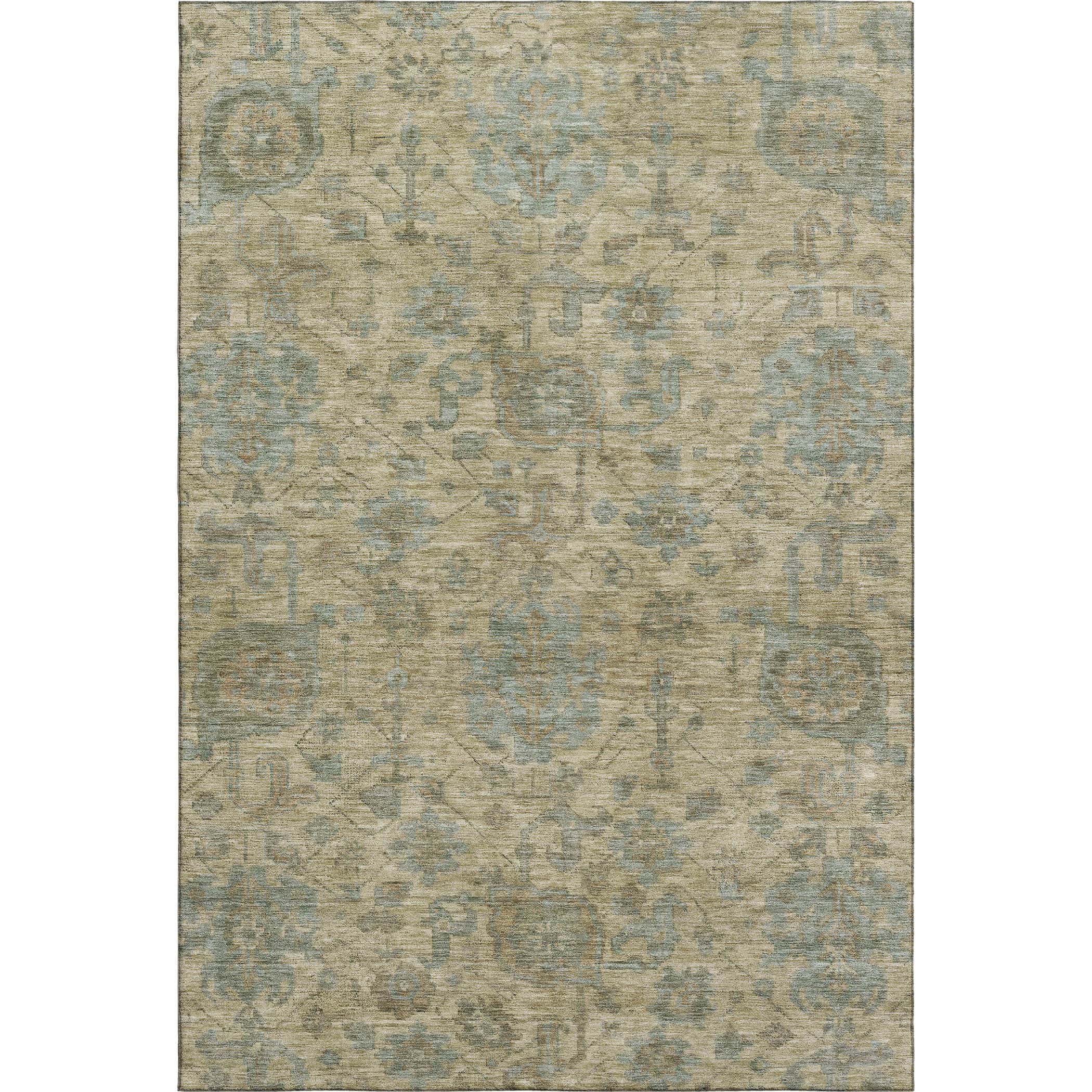 Kotor Machine Washable Traditional Beige Brown Rug 2'6" x 3'10" #shape_Rectangle