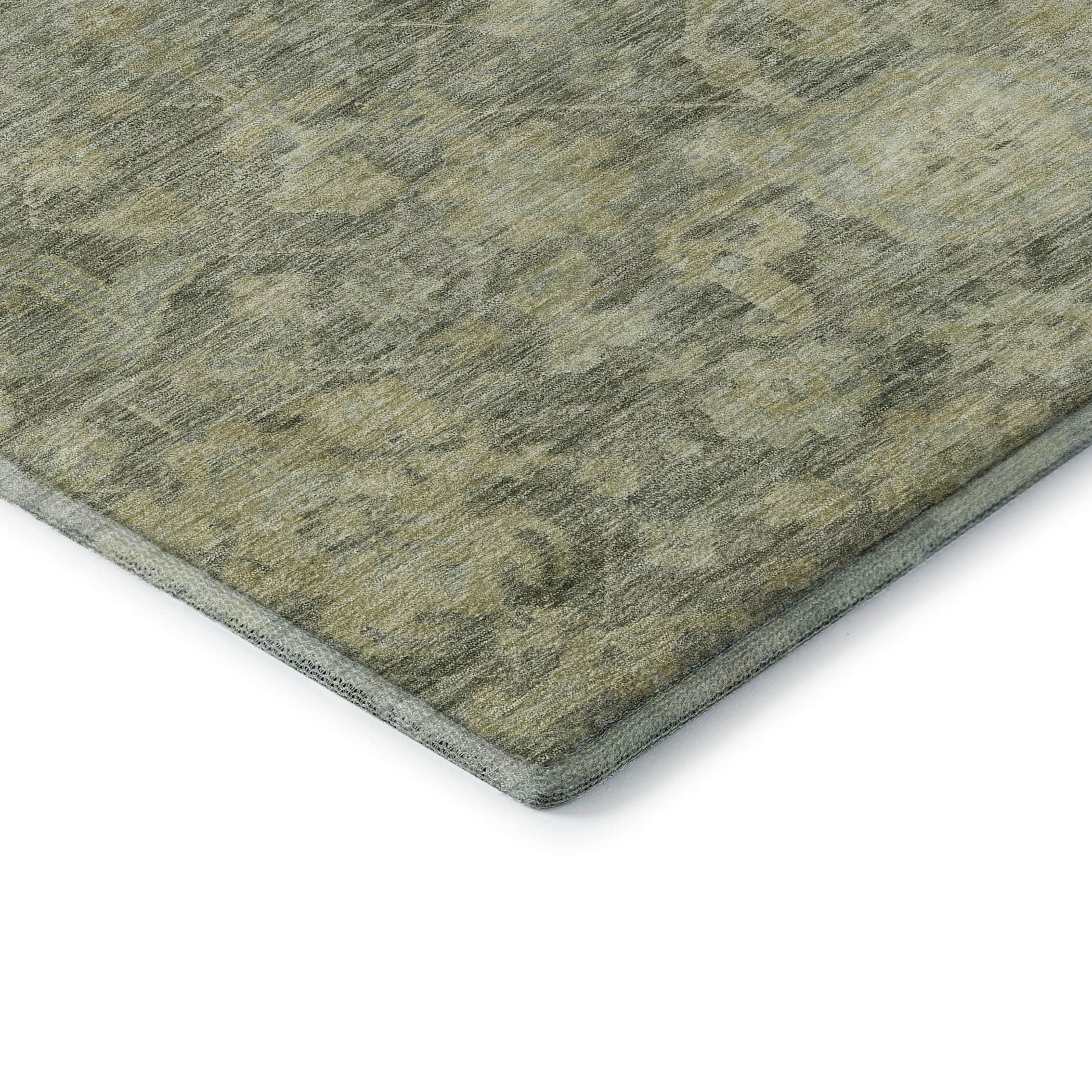 Kotor Machine Washable Traditional Sage Green Rug 1'8" x 2'6" #shape_Rectangle