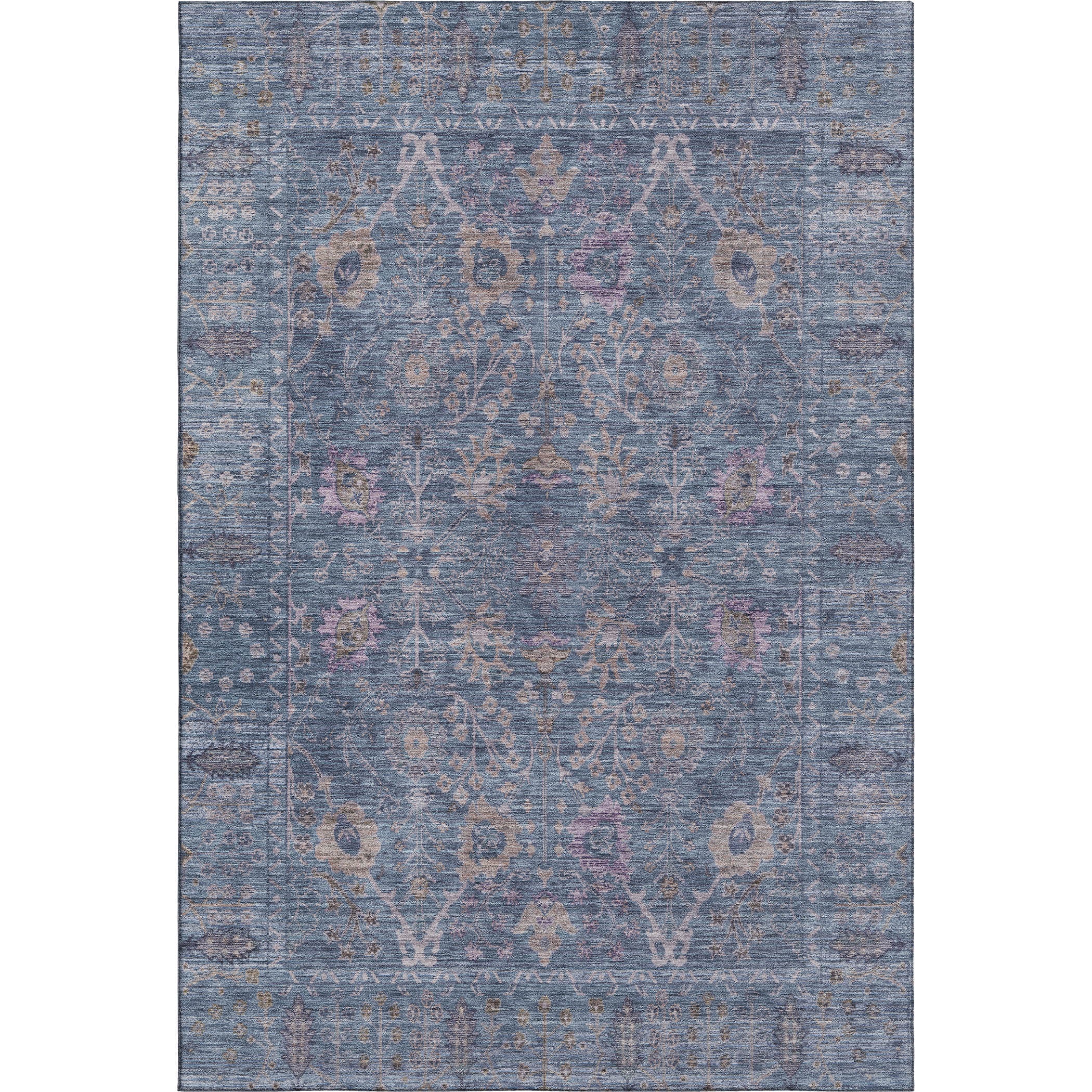 Marrakech Machine Washable Traditional Blue Rug 2'6" x 3'10" #shape_Rectangle