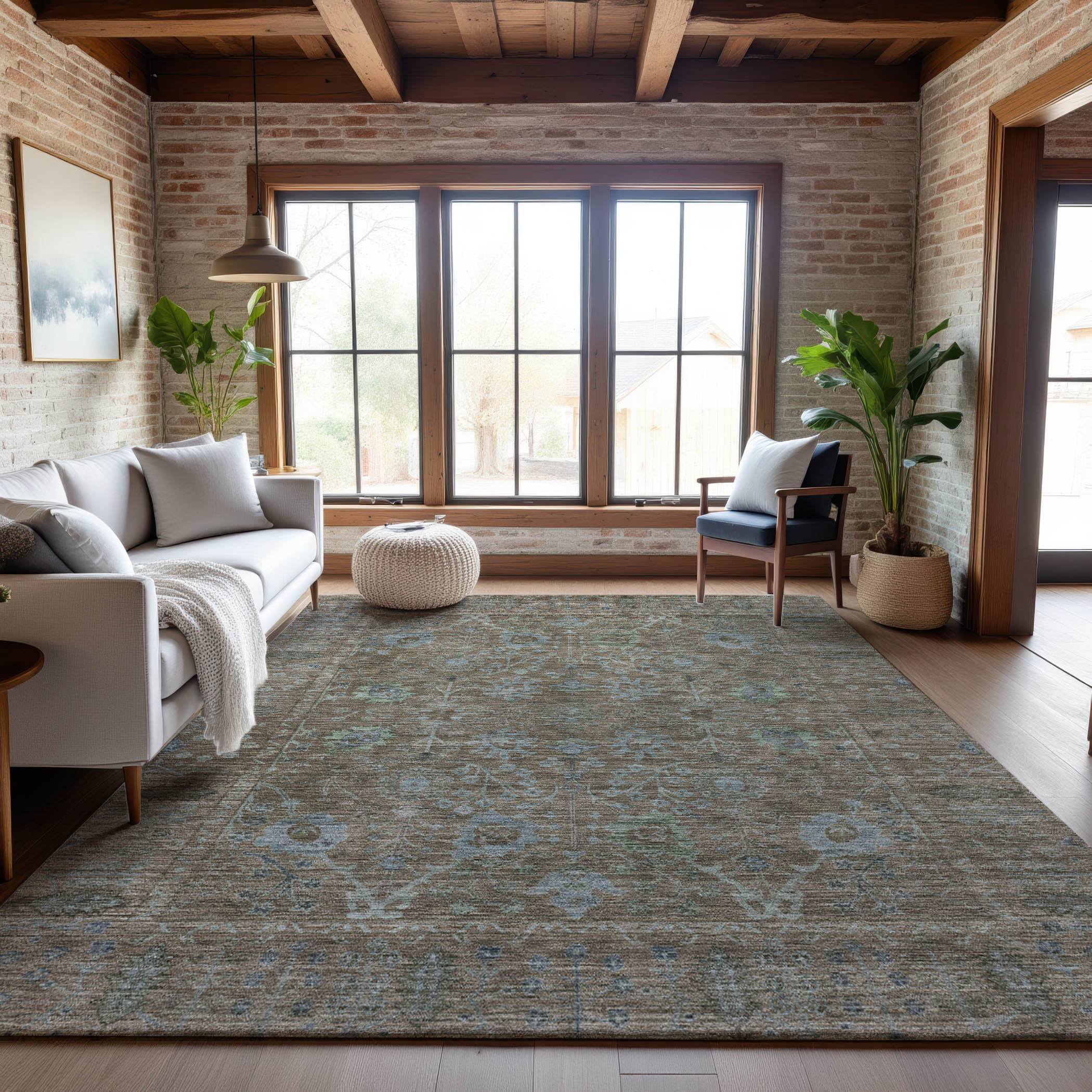 Marrakech Machine Washable Traditional Brown Rug 2'6" x 3'10" #shape_Rectangle