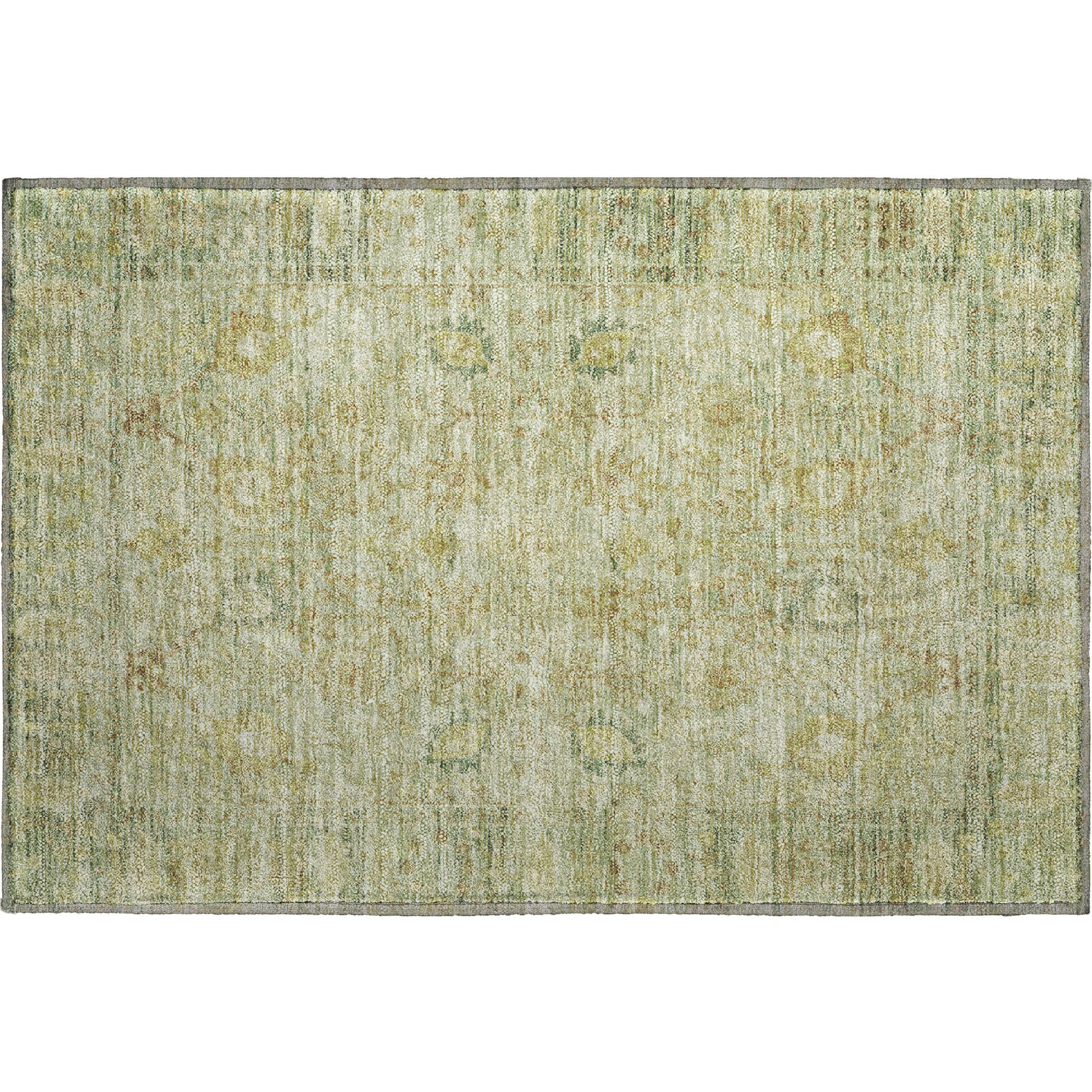 Marrakech Machine Washable Traditional Sage Green Rug 1'8" x 2'6" #shape_Rectangle