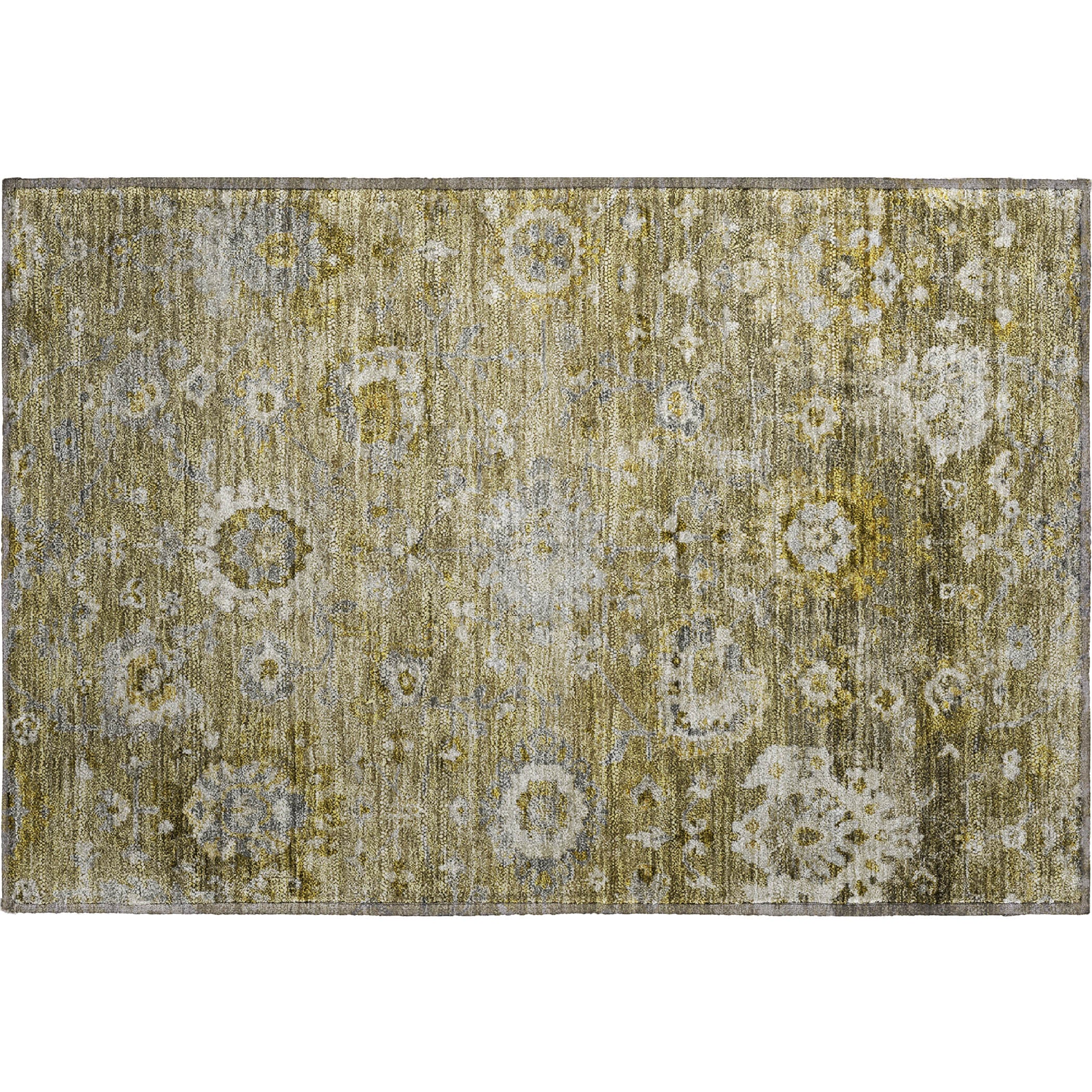 Prague Machine Washable Traditional Brown Rug 1'8" x 2'6" #shape_Rectangle