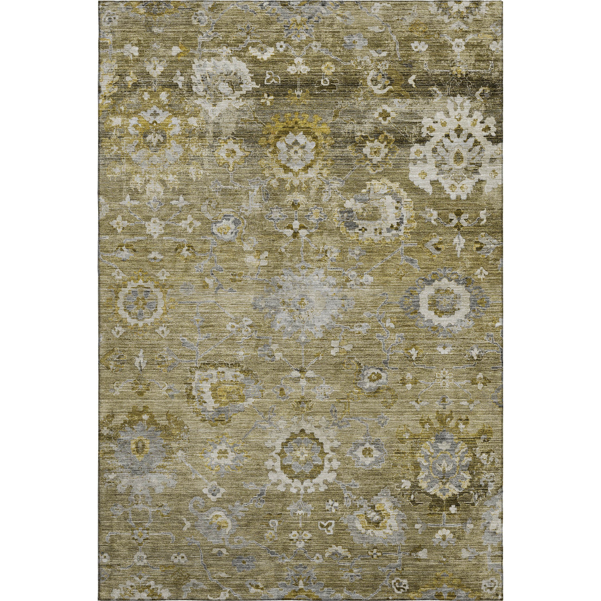 Prague Machine Washable Traditional Brown Rug 2'6" x 3'10" #shape_Rectangle