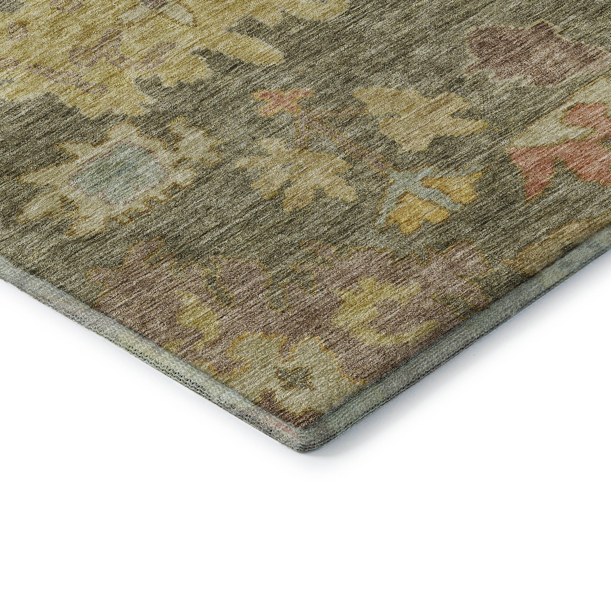 Dubrovnik Machine Washable Traditional Aloe Green Rug 1'8" x 2'6" #shape_Rectangle