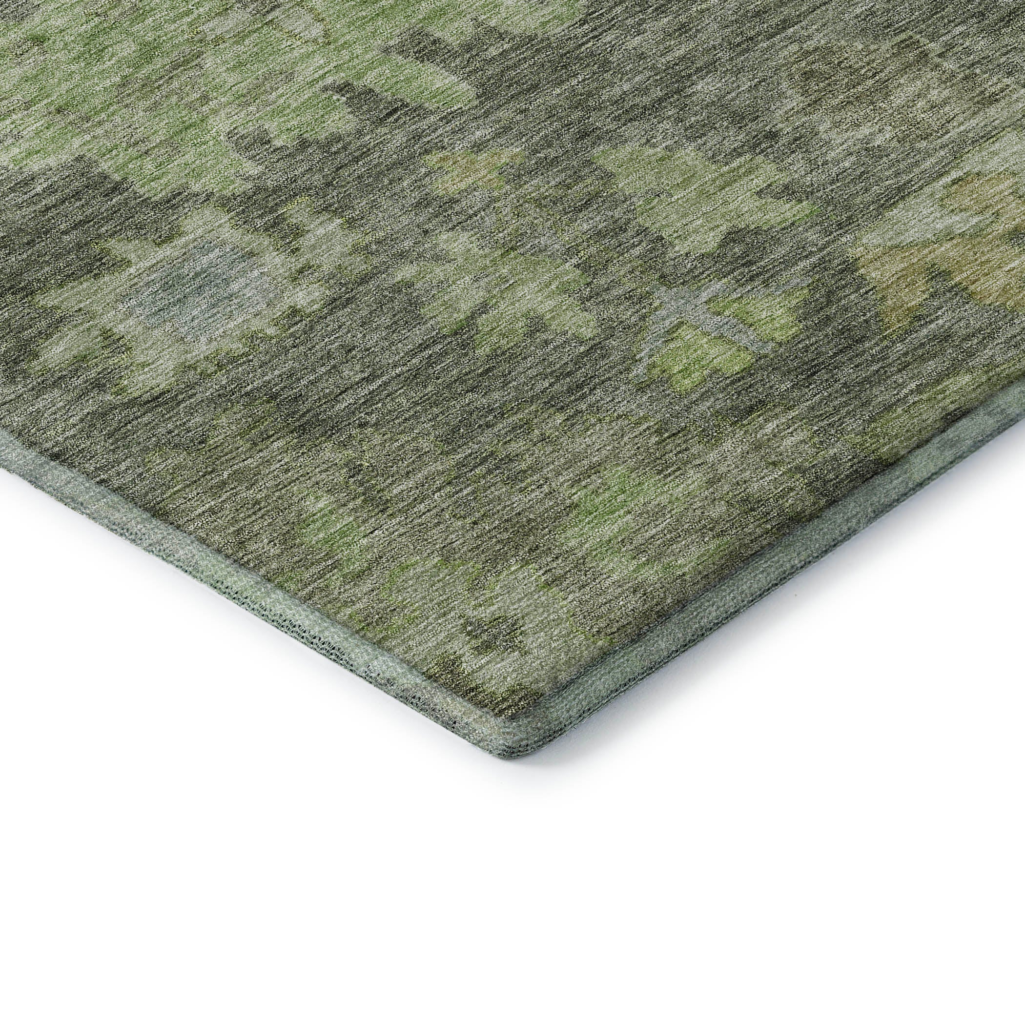 Dubrovnik Machine Washable Traditional Fern Green Rug 1'8" x 2'6" #shape_Rectangle