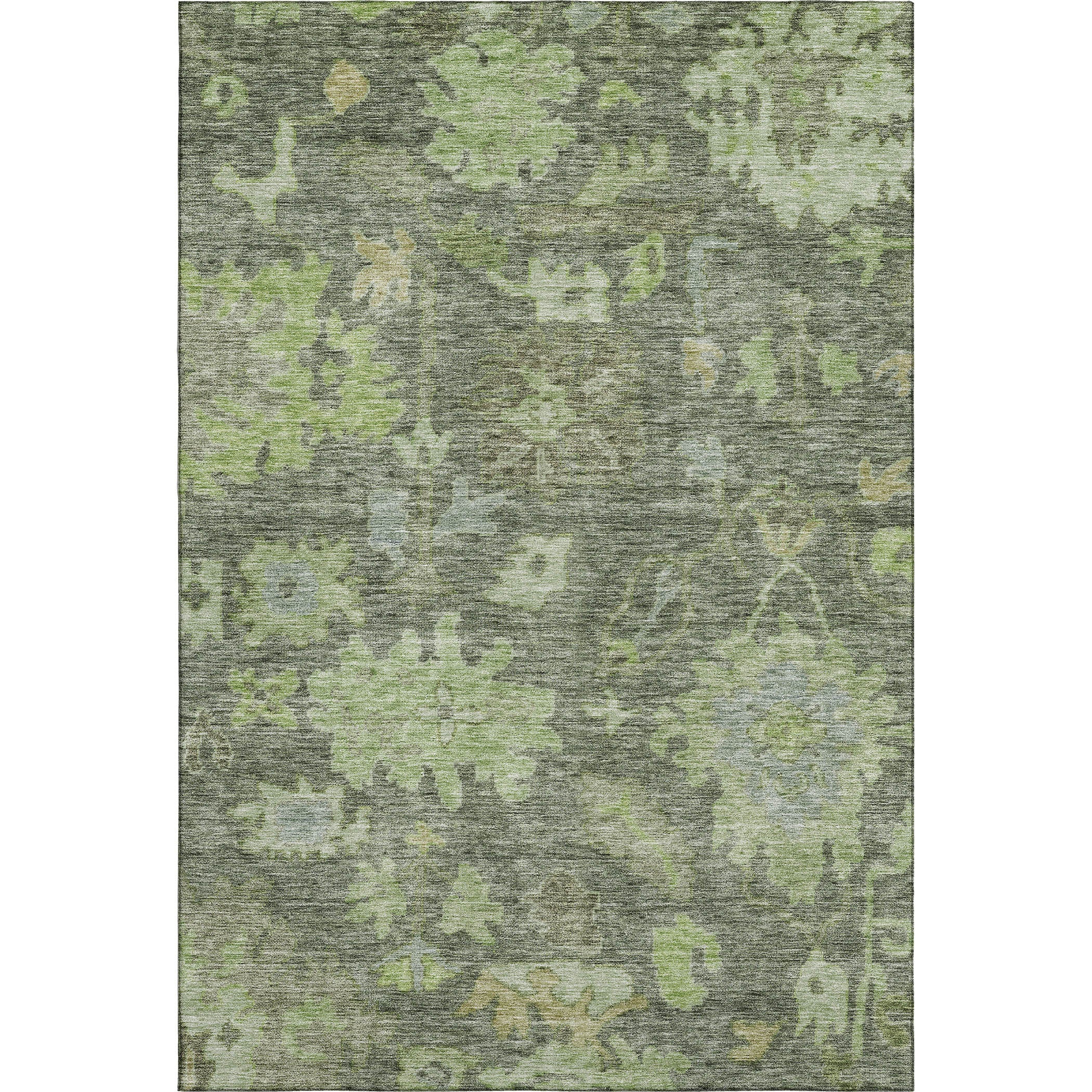 Dubrovnik Machine Washable Traditional Fern Green Rug 2'6" x 3'10" #shape_Rectangle
