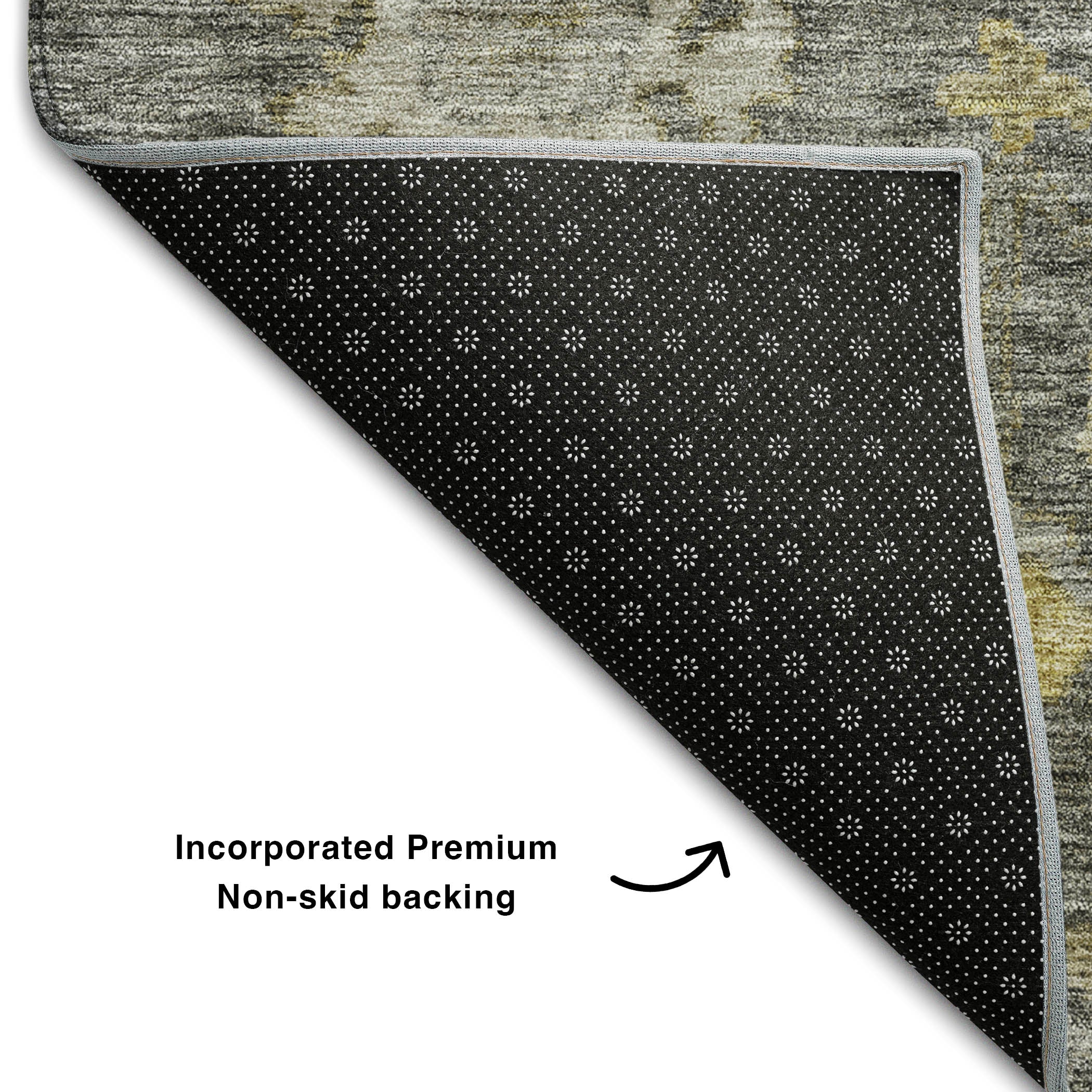 Dubrovnik Machine Washable Traditional Gray Rug 1'8" x 2'6" #shape_Rectangle
