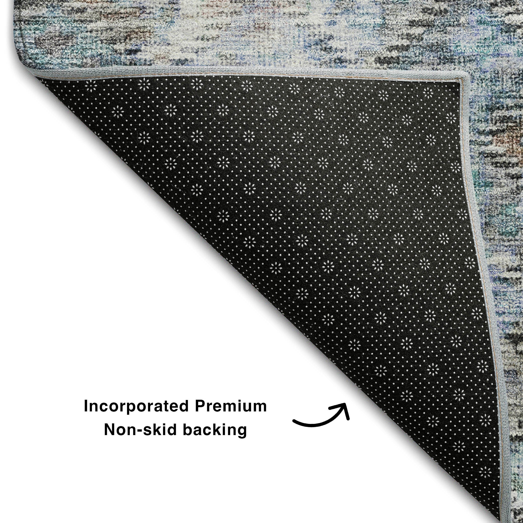 Mostar Machine Washable Traditional Blue Rug 1'8" x 2'6" #shape_Rectangle