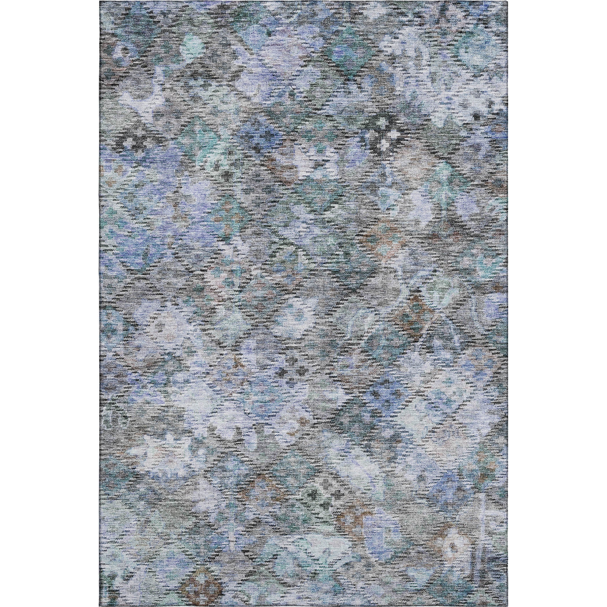 Mostar Machine Washable Traditional Blue Rug 2'6" x 3'10" #shape_Rectangle