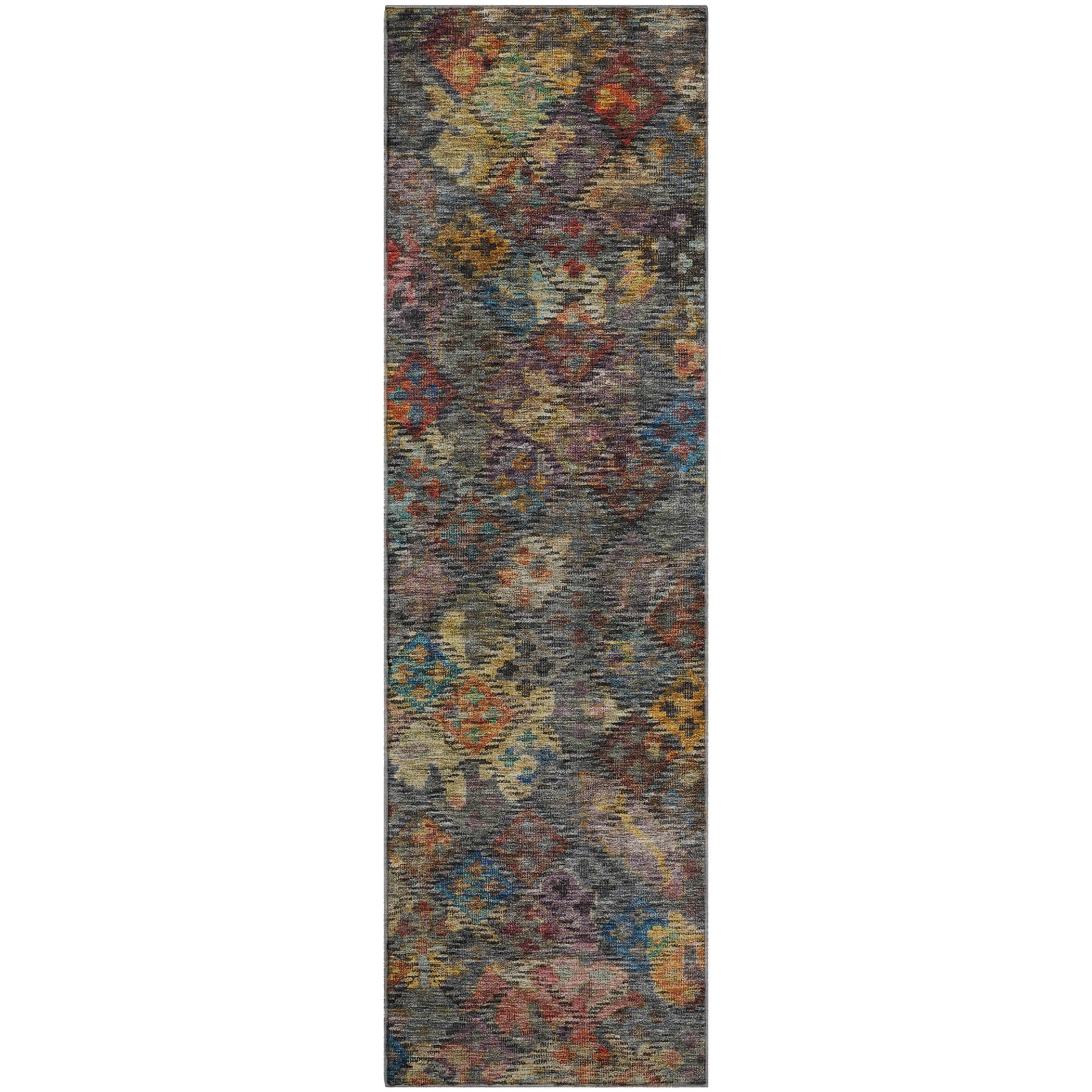 Mostar Machine Washable Traditional Gray Rug 2'3" x 7'6" #shape_Runner