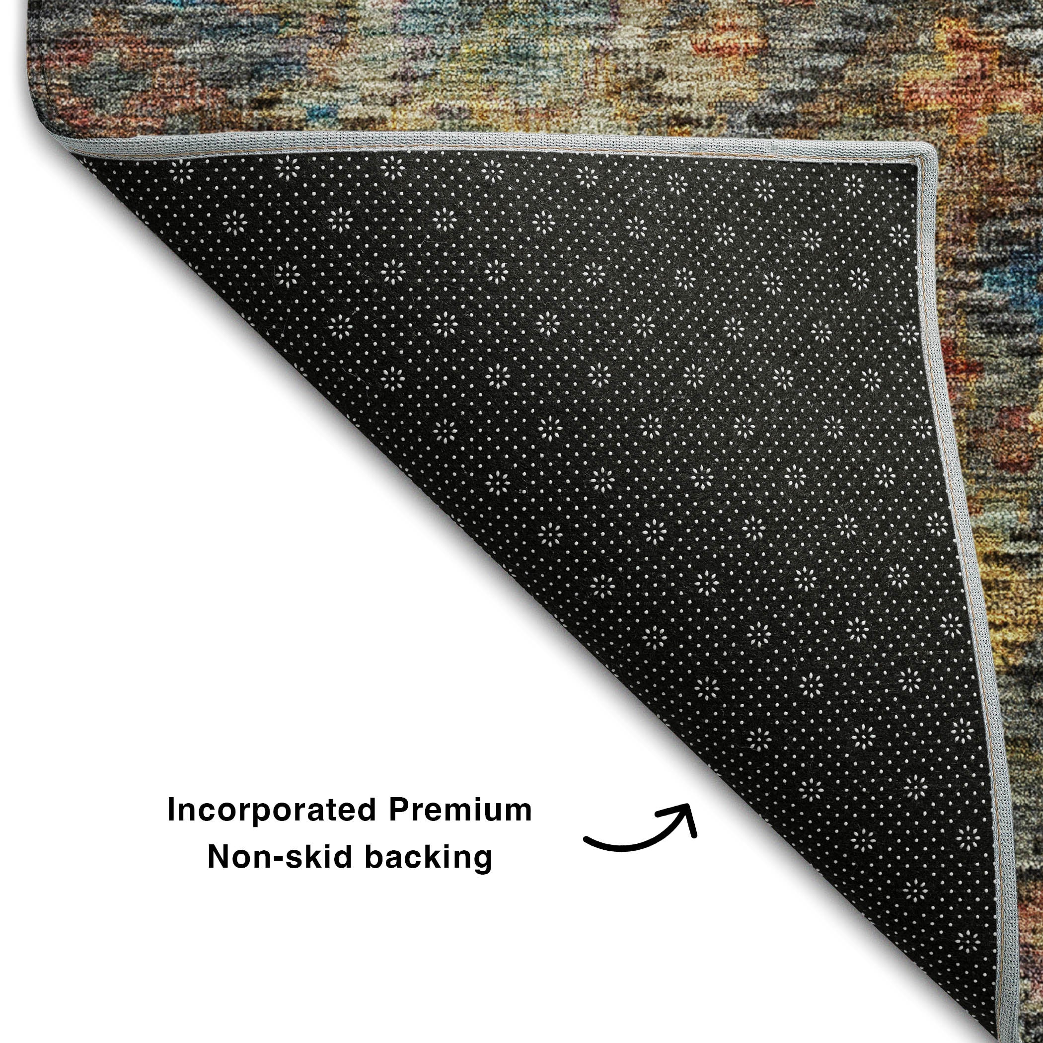 Mostar Machine Washable Traditional Gray Rug 1'8" x 2'6" #shape_Rectangle