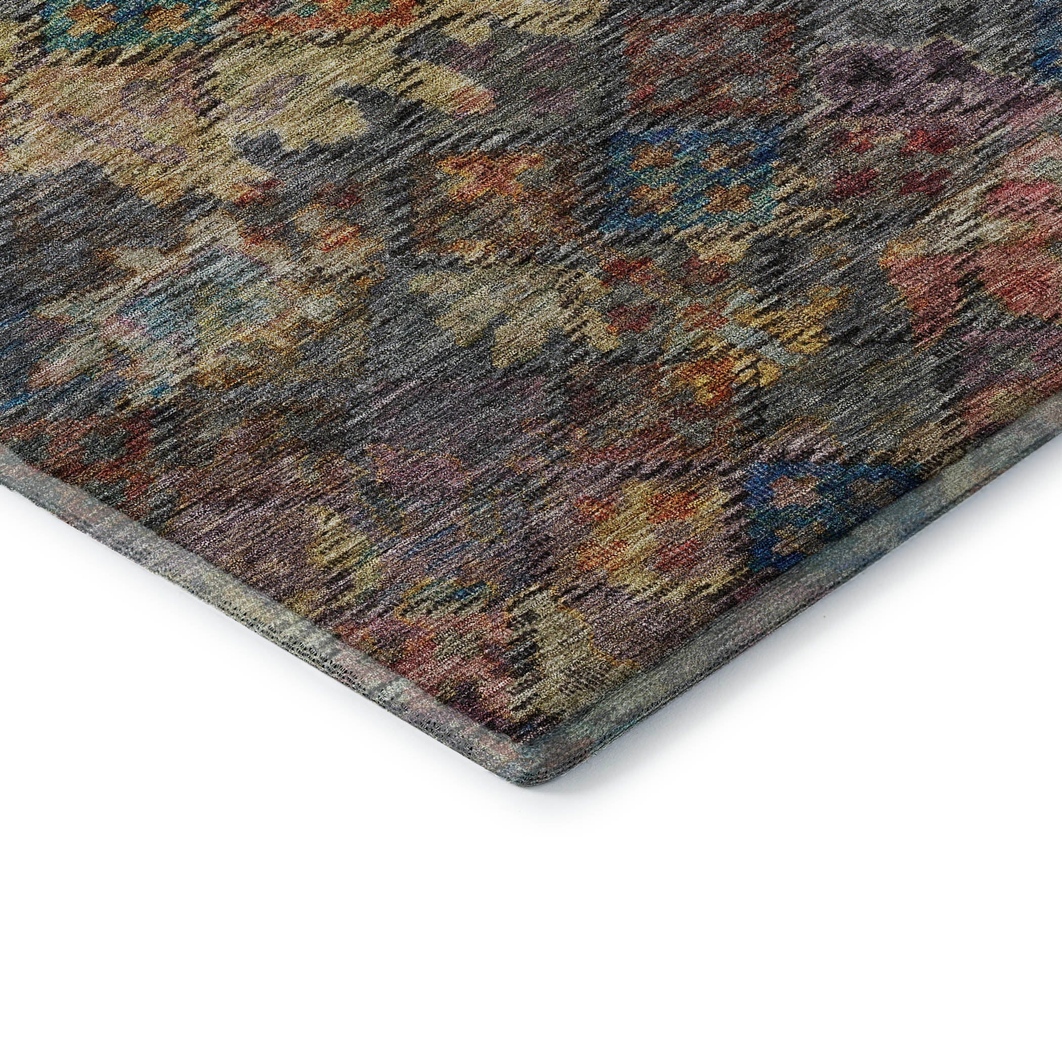 Mostar Machine Washable Traditional Gray Rug 1'8" x 2'6" #shape_Rectangle