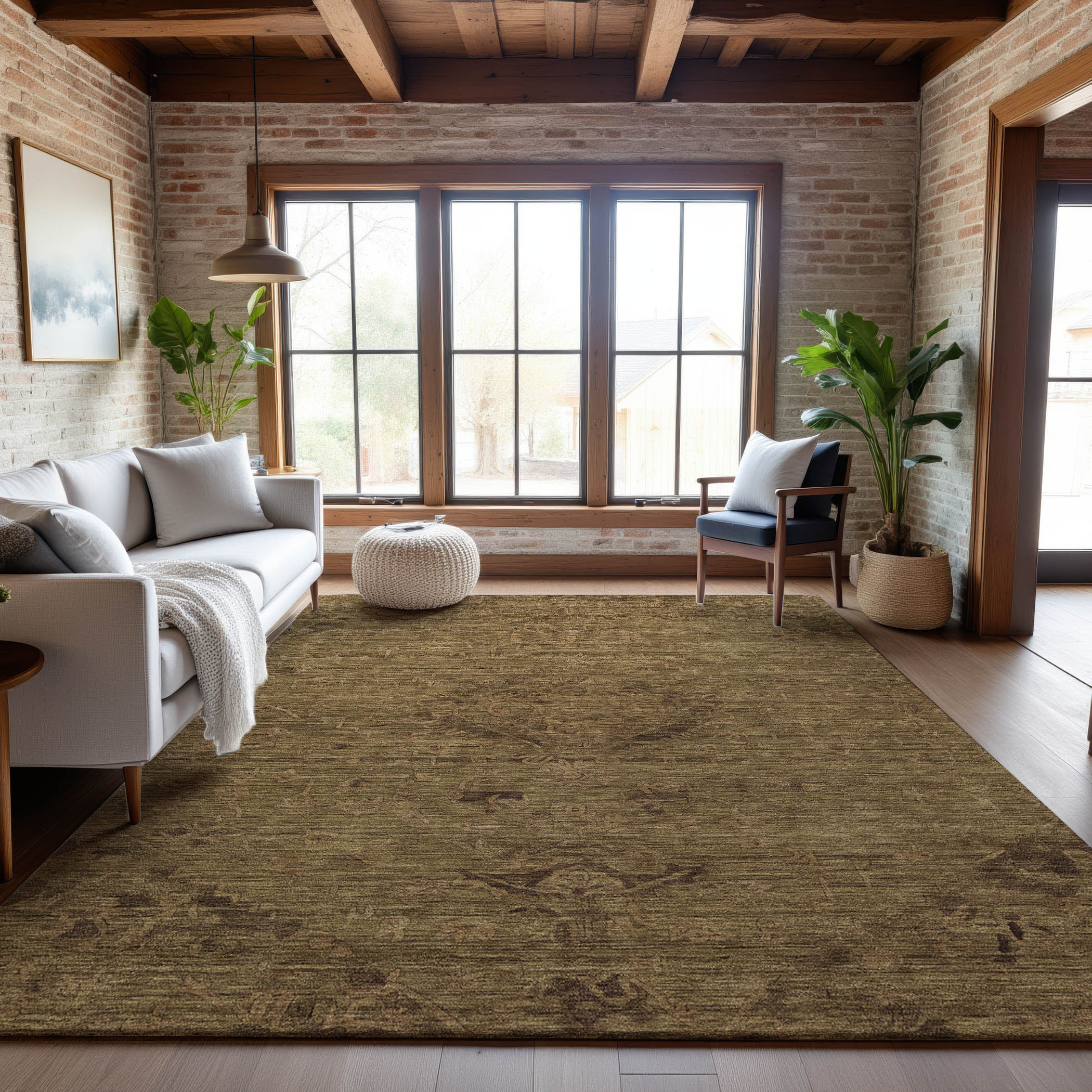 Salzburg Machine Washable Traditional Brown Rug 2'6" x 3'10" #shape_Rectangle