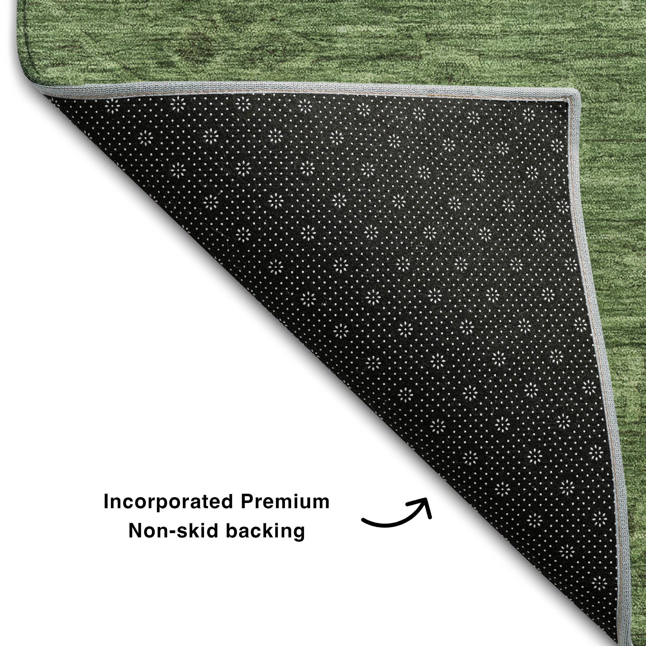 Salzburg Machine Washable Traditional Fern Green Rug 1'8" x 2'6" #shape_Rectangle