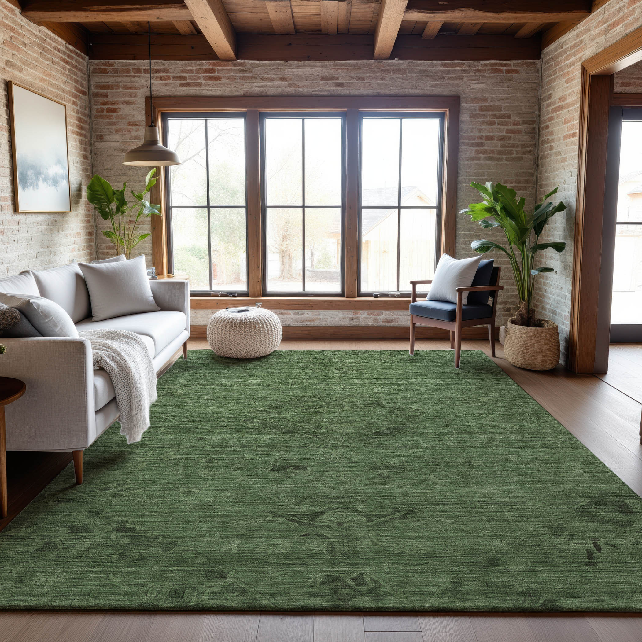 Salzburg Machine Washable Traditional Fern Green Rug 2'6" x 3'10" #shape_Rectangle