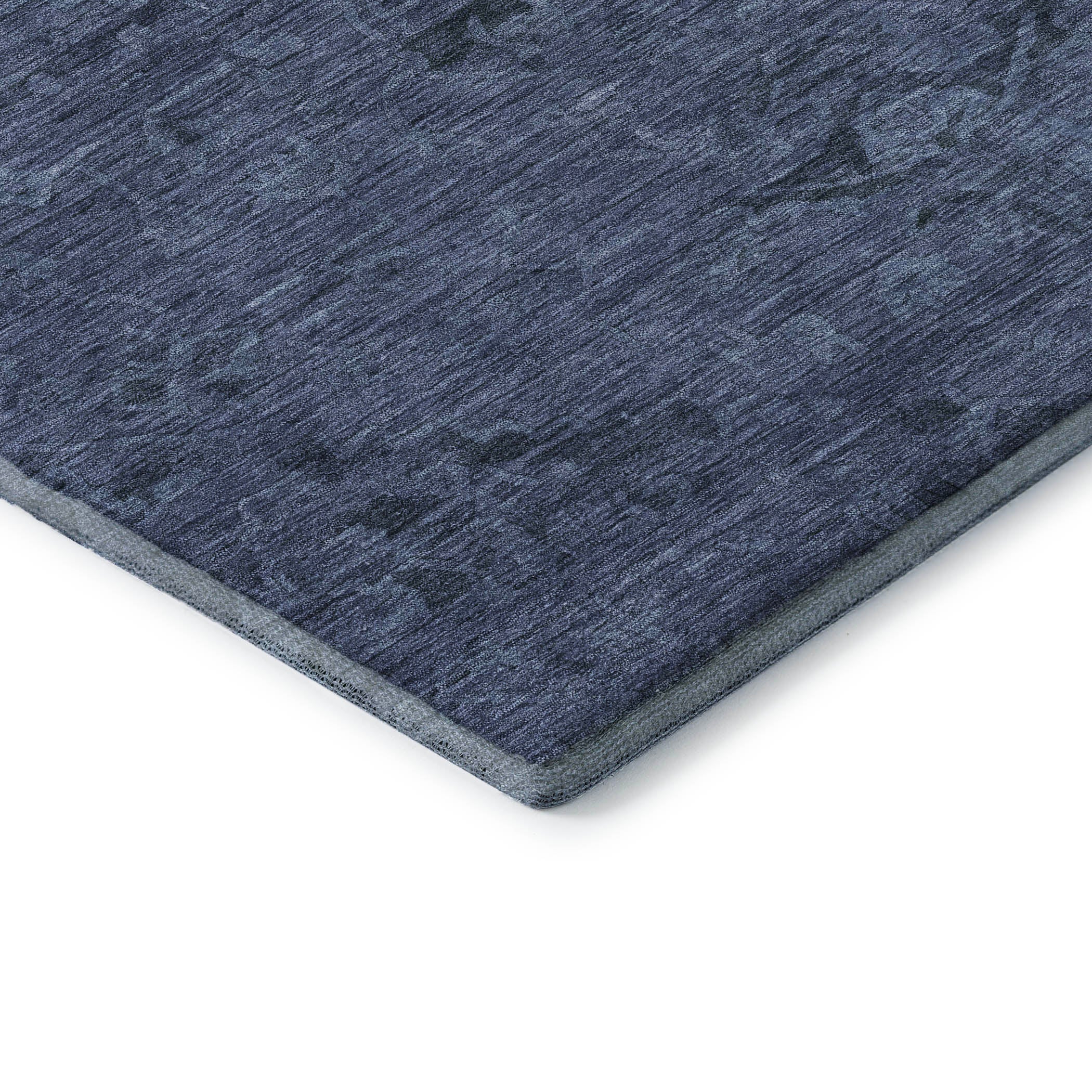 Salzburg Machine Washable Traditional Navy Blue Rug 1'8" x 2'6" #shape_Rectangle