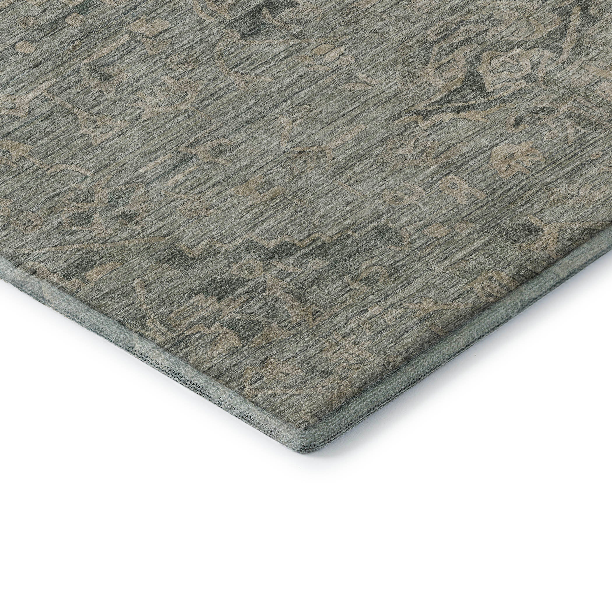 Salzburg Machine Washable Traditional Sage Green Rug 1'8" x 2'6" #shape_Rectangle
