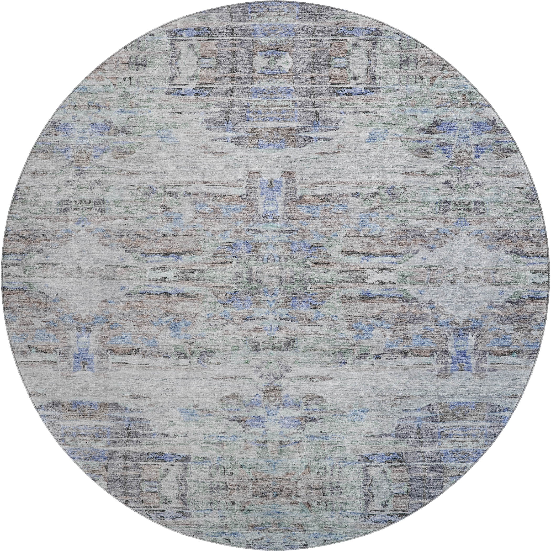 Lucerne Machine Washable Transitional Taupe Brown Rug 8' x 8' #shape_Round