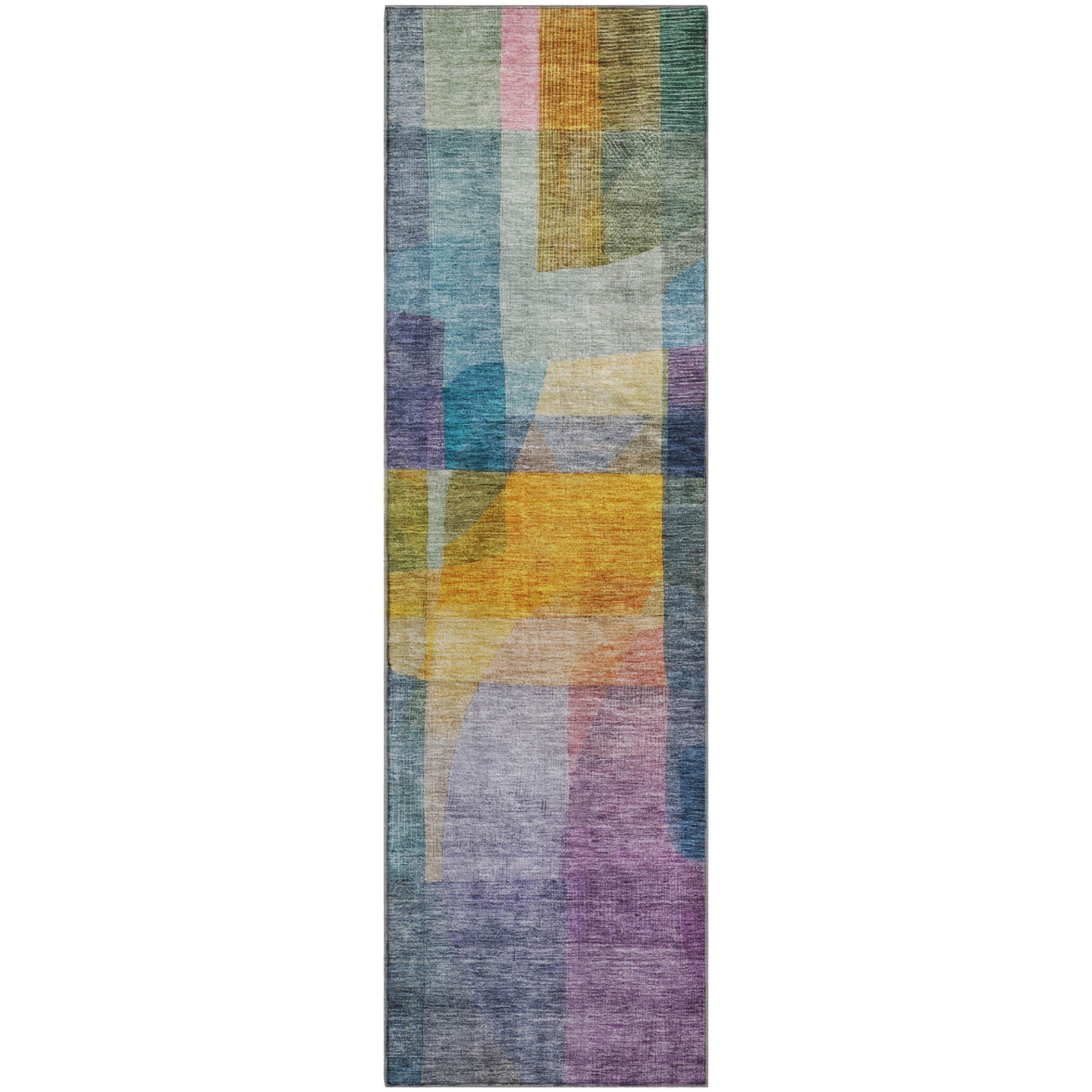 Marrakech Machine Washable Transitional Blue Rug 2'3" x 7'6" #shape_Runner
