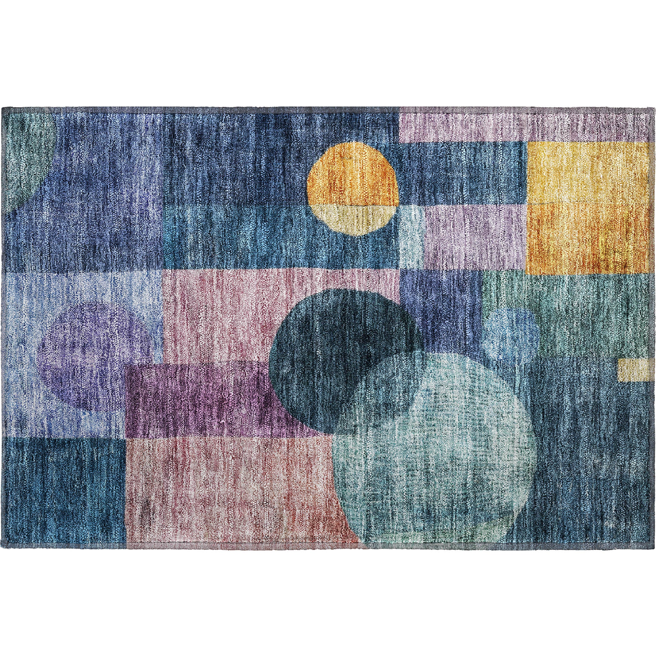 Lucerne Machine Washable Transitional Blue Rug 1'8" x 2'6" #shape_Rectangle