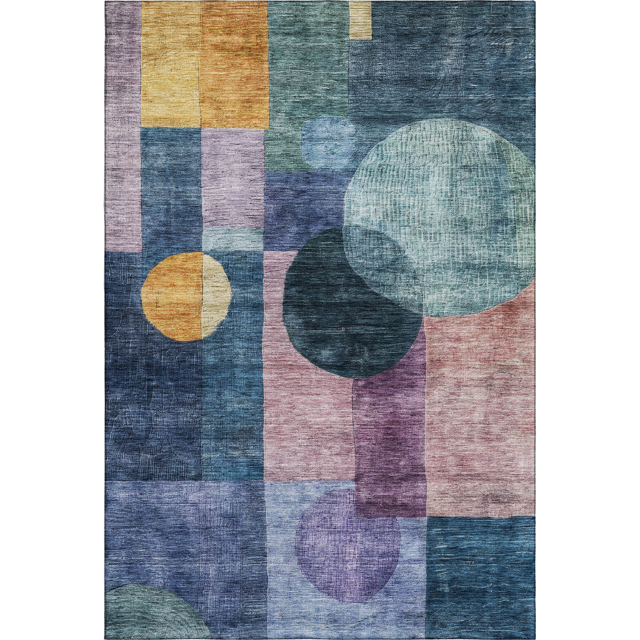 Lucerne Machine Washable Transitional Blue Rug 2'6" x 3'10" #shape_Rectangle