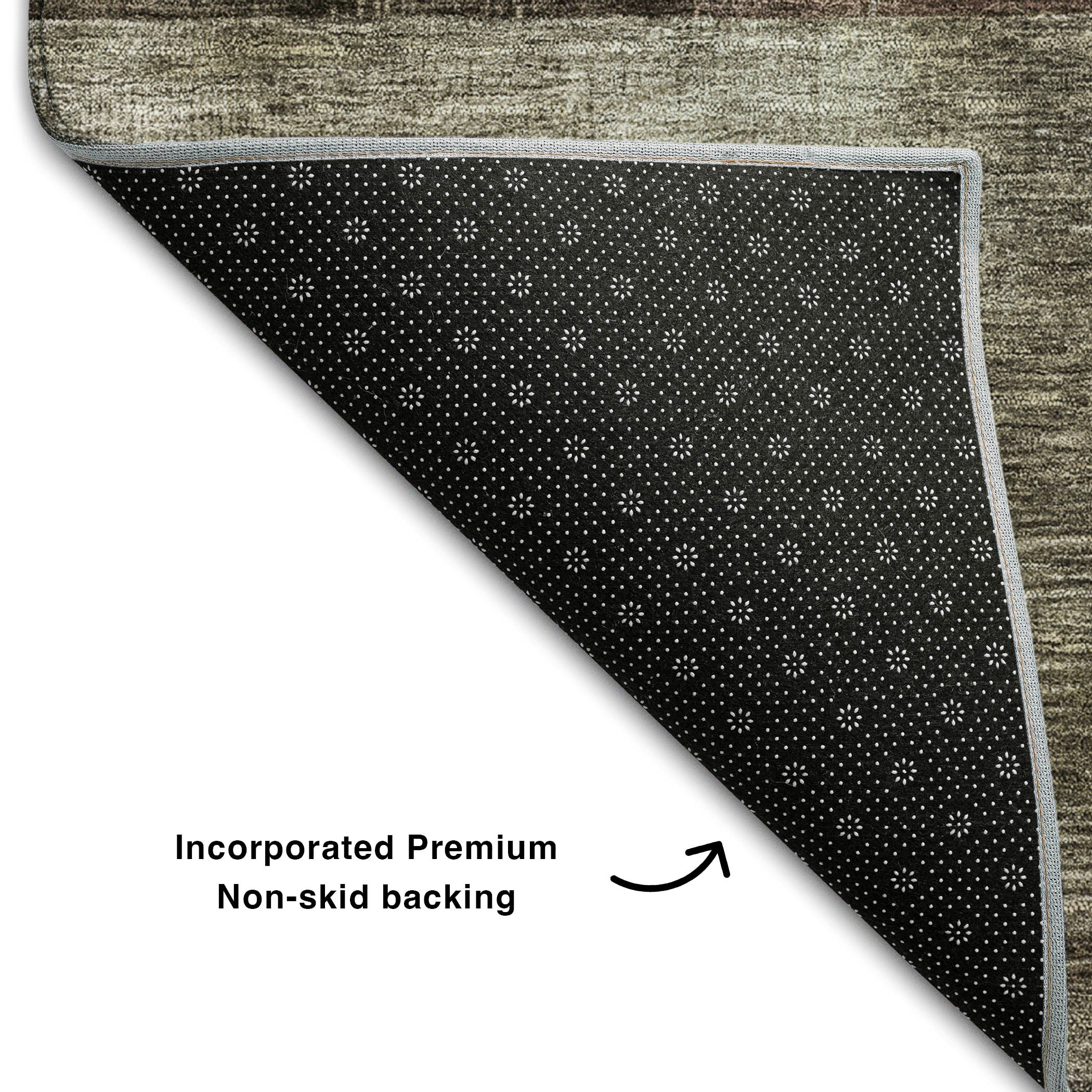 Lucerne Machine Washable Transitional Brown Rug 1'8" x 2'6" #shape_Rectangle