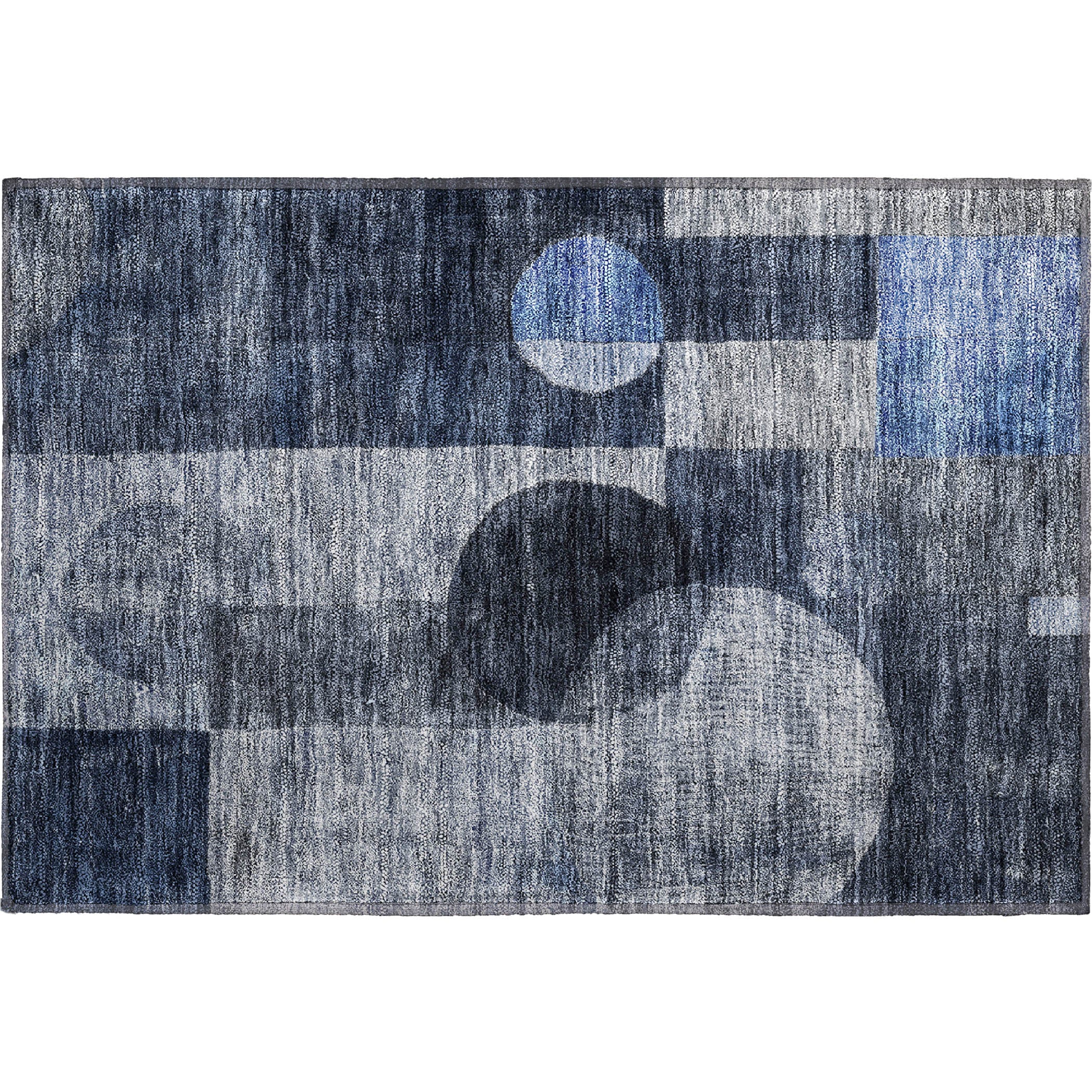 Lucerne Machine Washable Transitional Navy Blue Rug 1'8" x 2'6" #shape_Rectangle