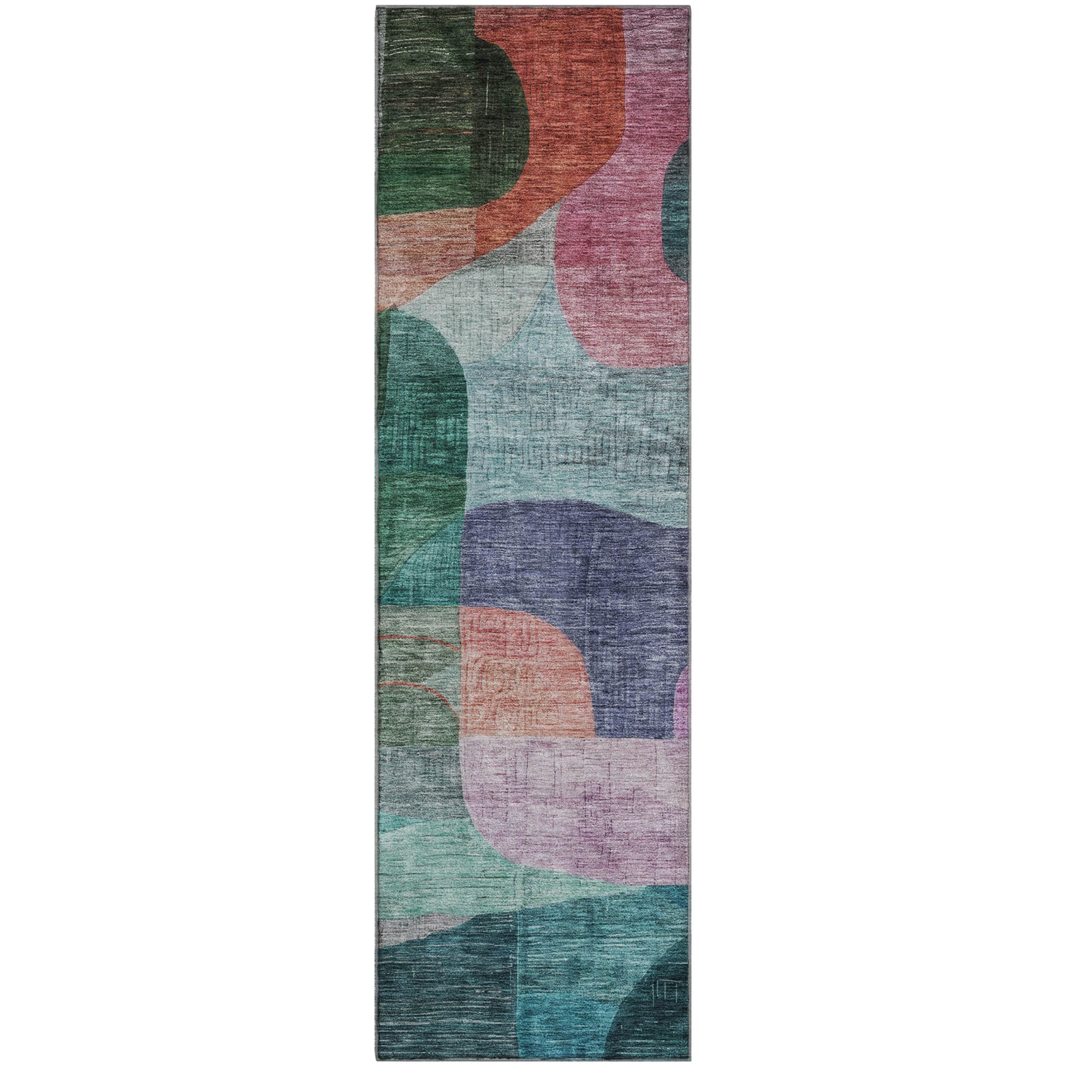 Nairobi Machine Washable Transitional Green Rug 2'3" x 7'6" #shape_Runner