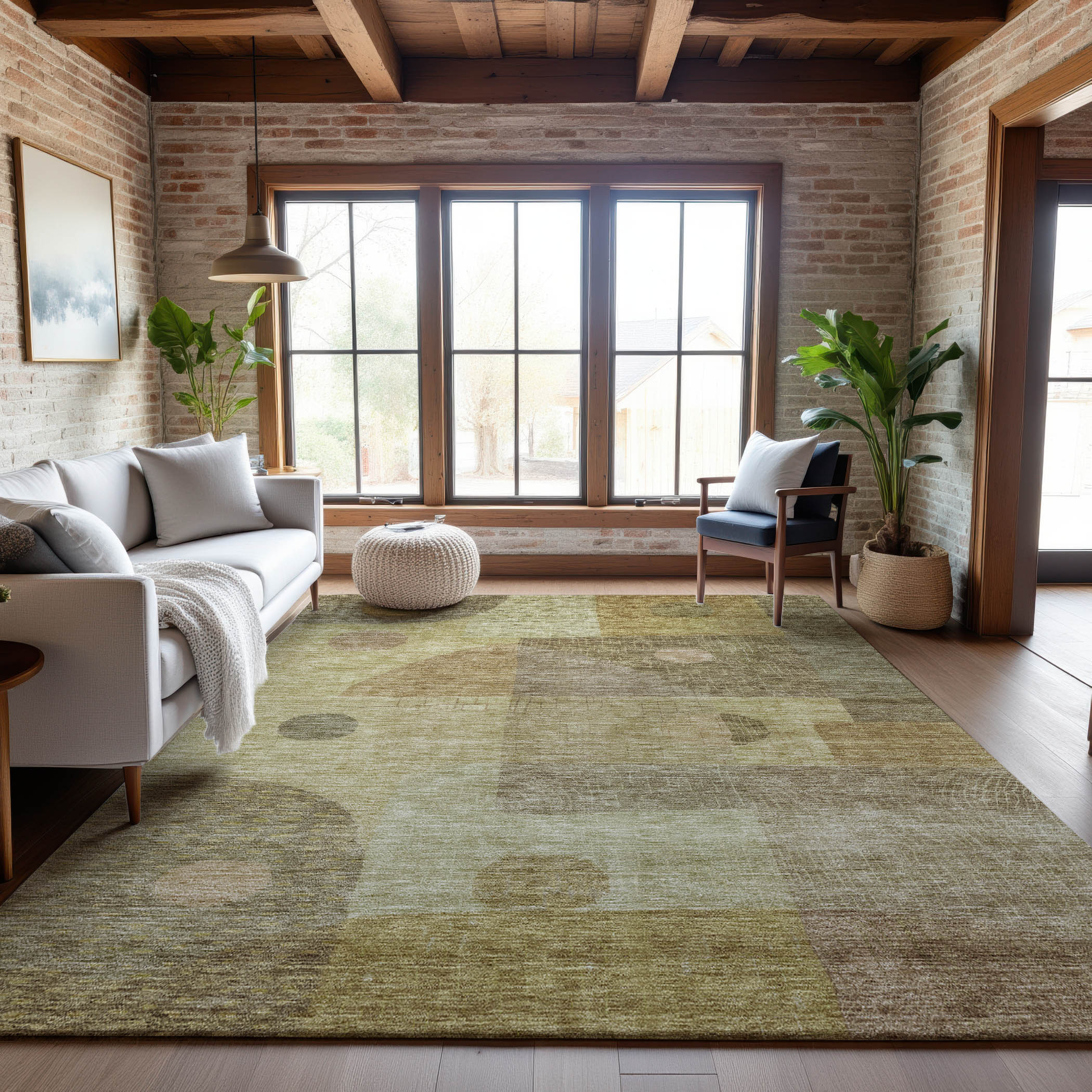 Sintra Machine Washable Transitional Beige Brown Rug 2'6" x 3'10" #shape_Rectangle