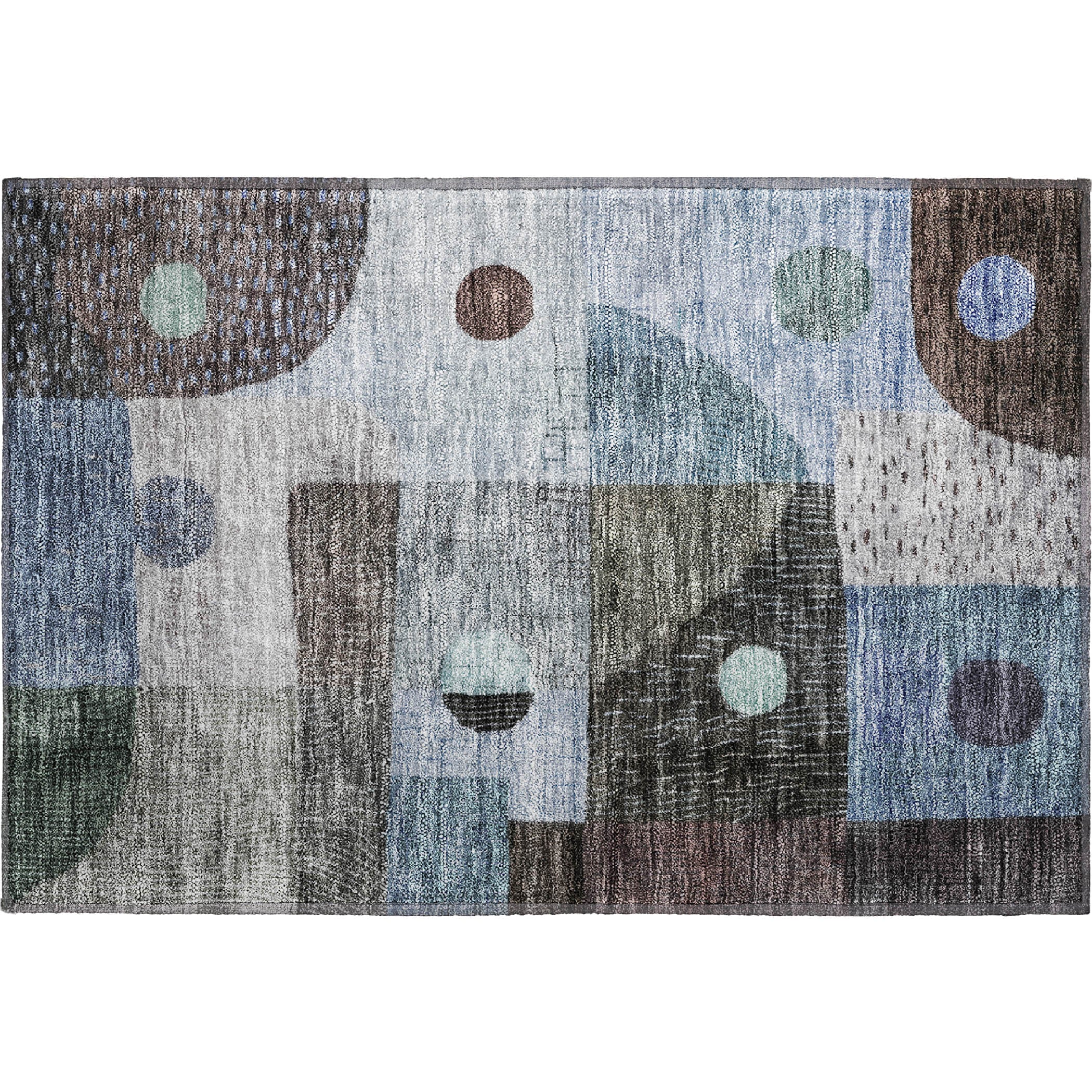 Sintra Machine Washable Transitional Blue Rug 1'8" x 2'6" #shape_Rectangle