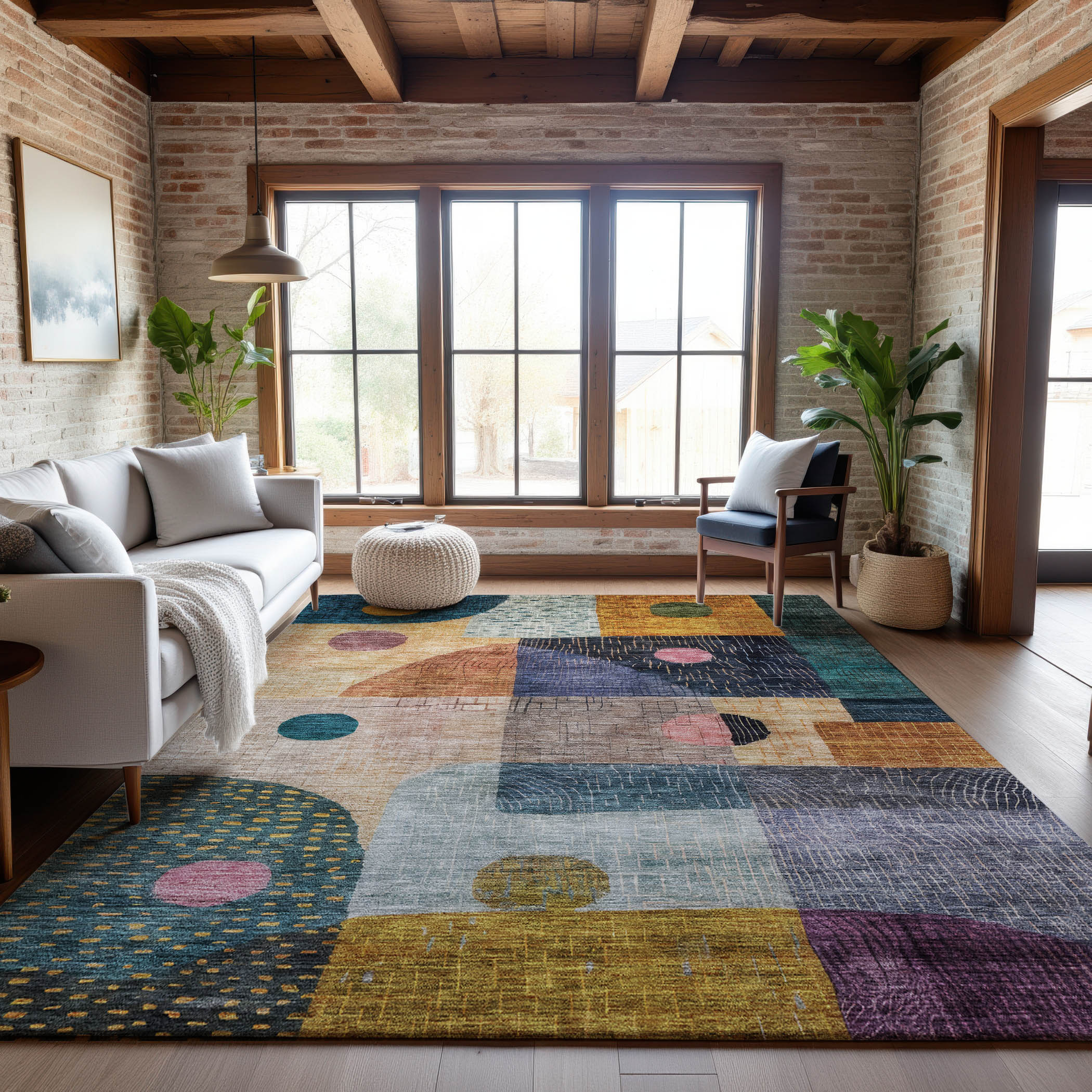 Sintra Machine Washable Transitional Green Rug 2'6" x 3'10" #shape_Rectangle