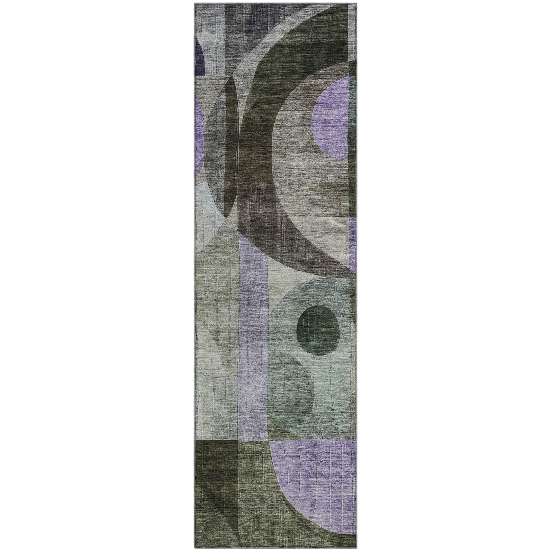 Sintra Machine Washable Transitional Olive Green Rug 2'3" x 7'6" #shape_Runner