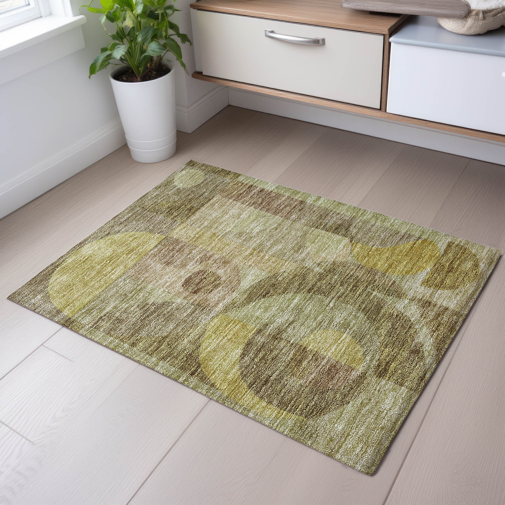 Montevideo Machine Washable Transitional Wheat Gold Rug 1'8" x 2'6" #shape_Rectangle