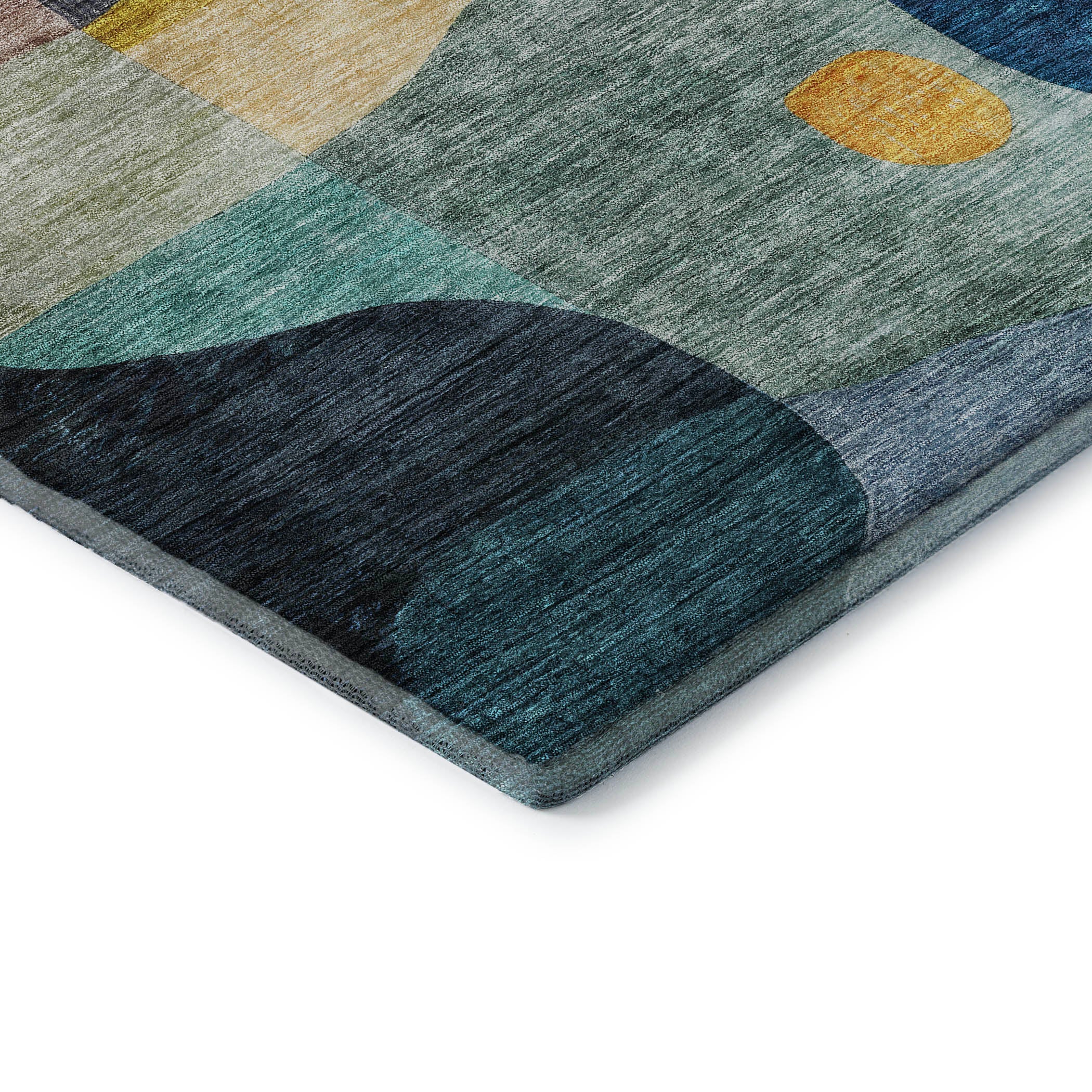 Seoul Machine Washable Transitional Green Rug 1'8" x 2'6" #shape_Rectangle
