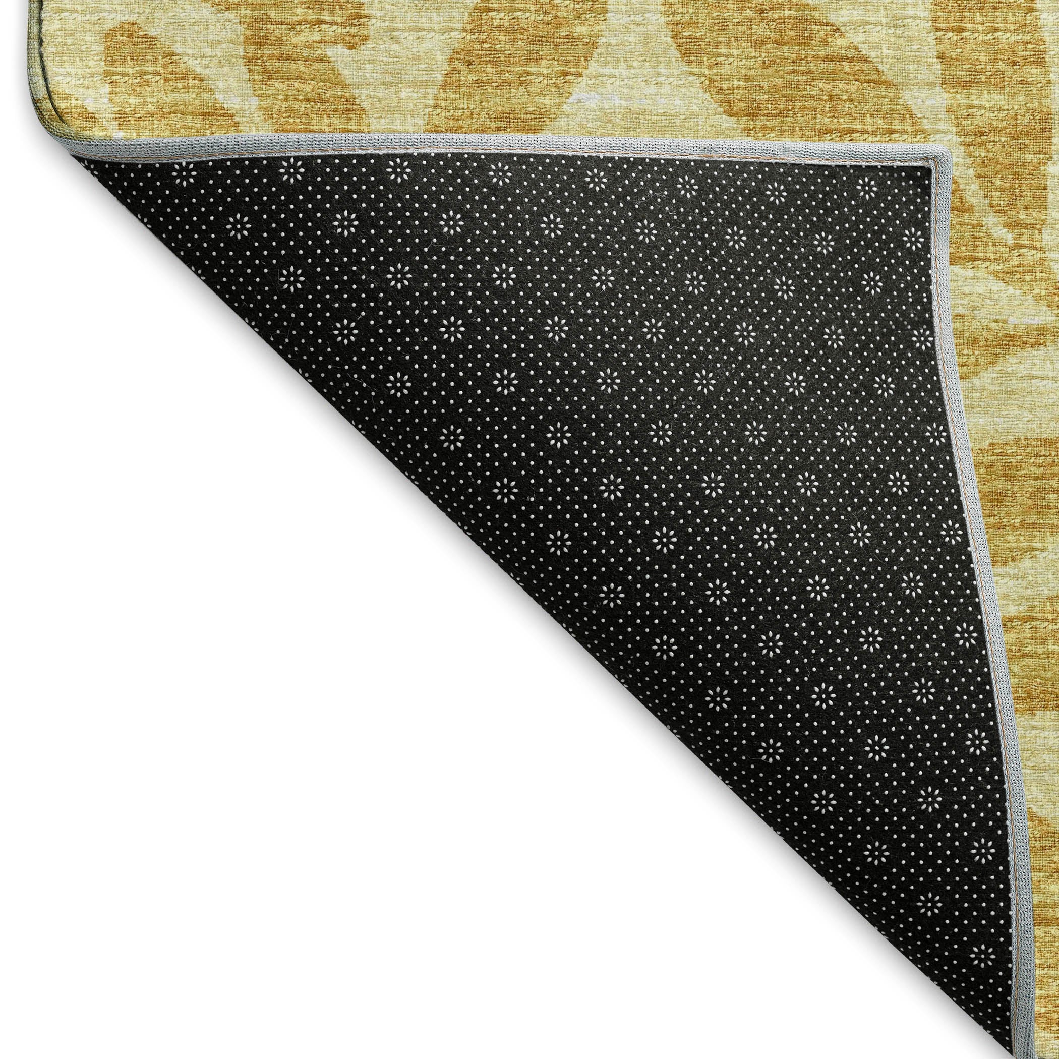 Hoi An Machine Washable Transitional Gilded Yellow Rug 1'8" x 2'6" #shape_Rectangle