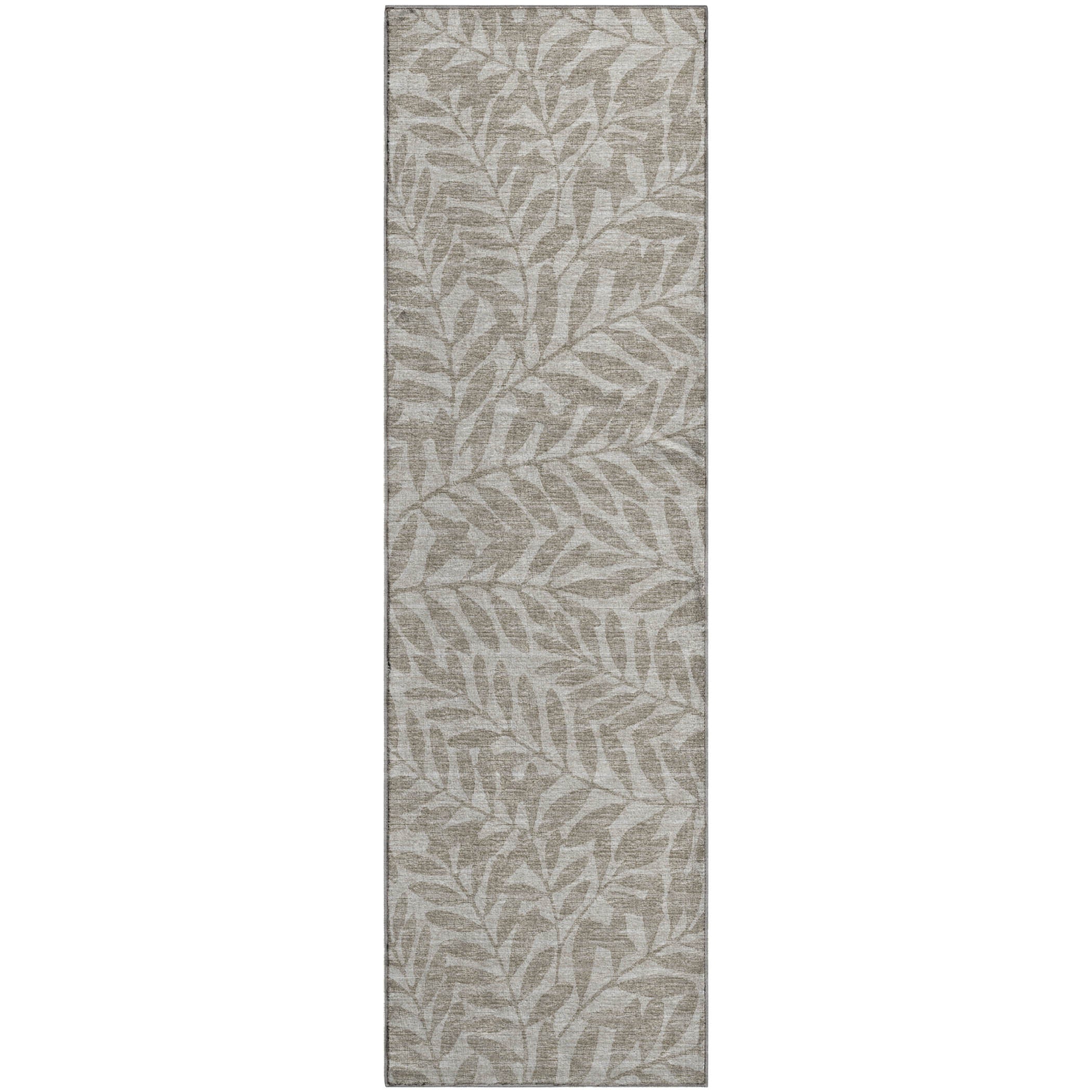 Hoi An Machine Washable Transitional Taupe Neutral Rug 2'3" x 7'6" #shape_Runner