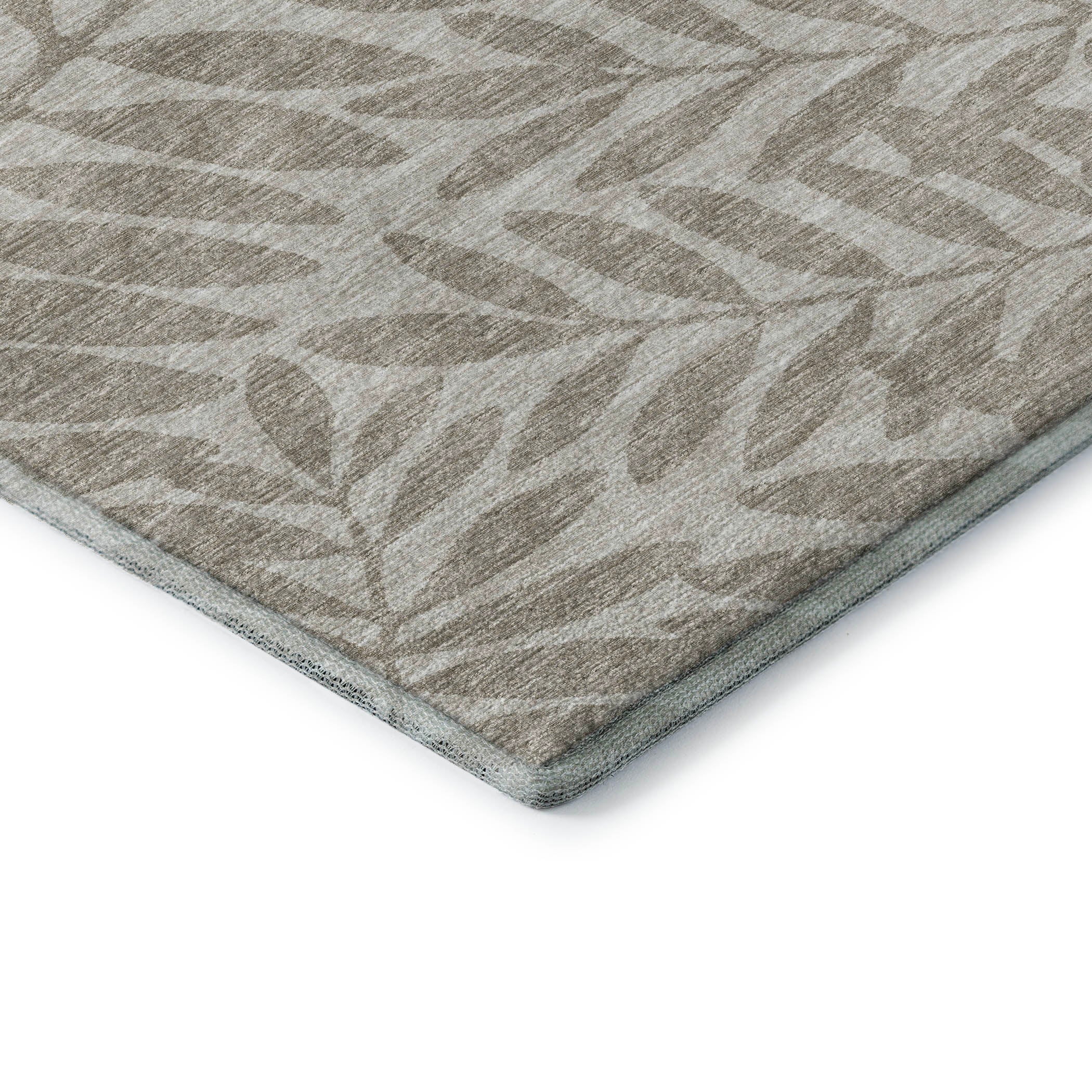 Hoi An Machine Washable Transitional Taupe Neutral Rug 1'8" x 2'6" #shape_Rectangle