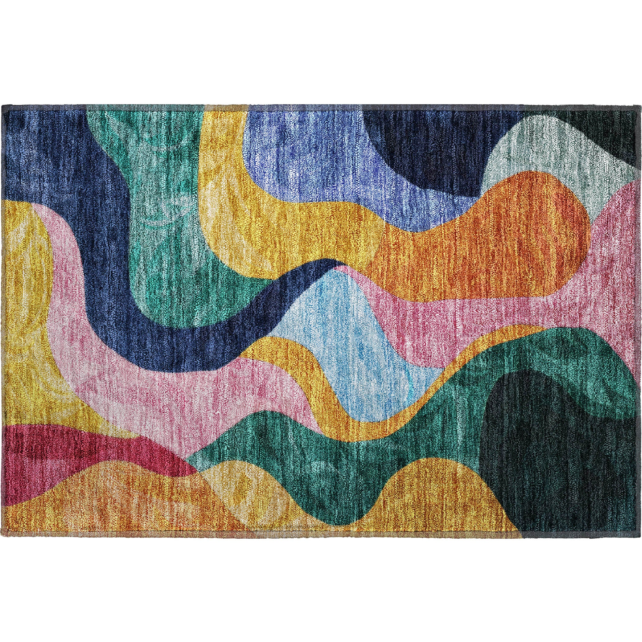 Rome Machine Washable Transitional Green Rug 1'8" x 2'6" #shape_Rectangle